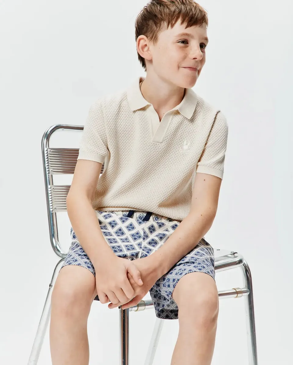 Psycho Bunny Kids Polo Shirts Devon Knit Polo KT0100093 polo bianca bambini cotone