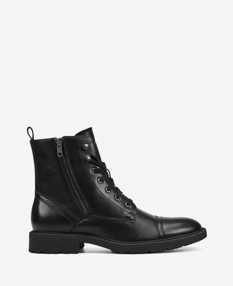 Kenneth Cole Reaction Shoes REACTION - Captain Cap Toe Double Zip Combat Boot anfibi neri