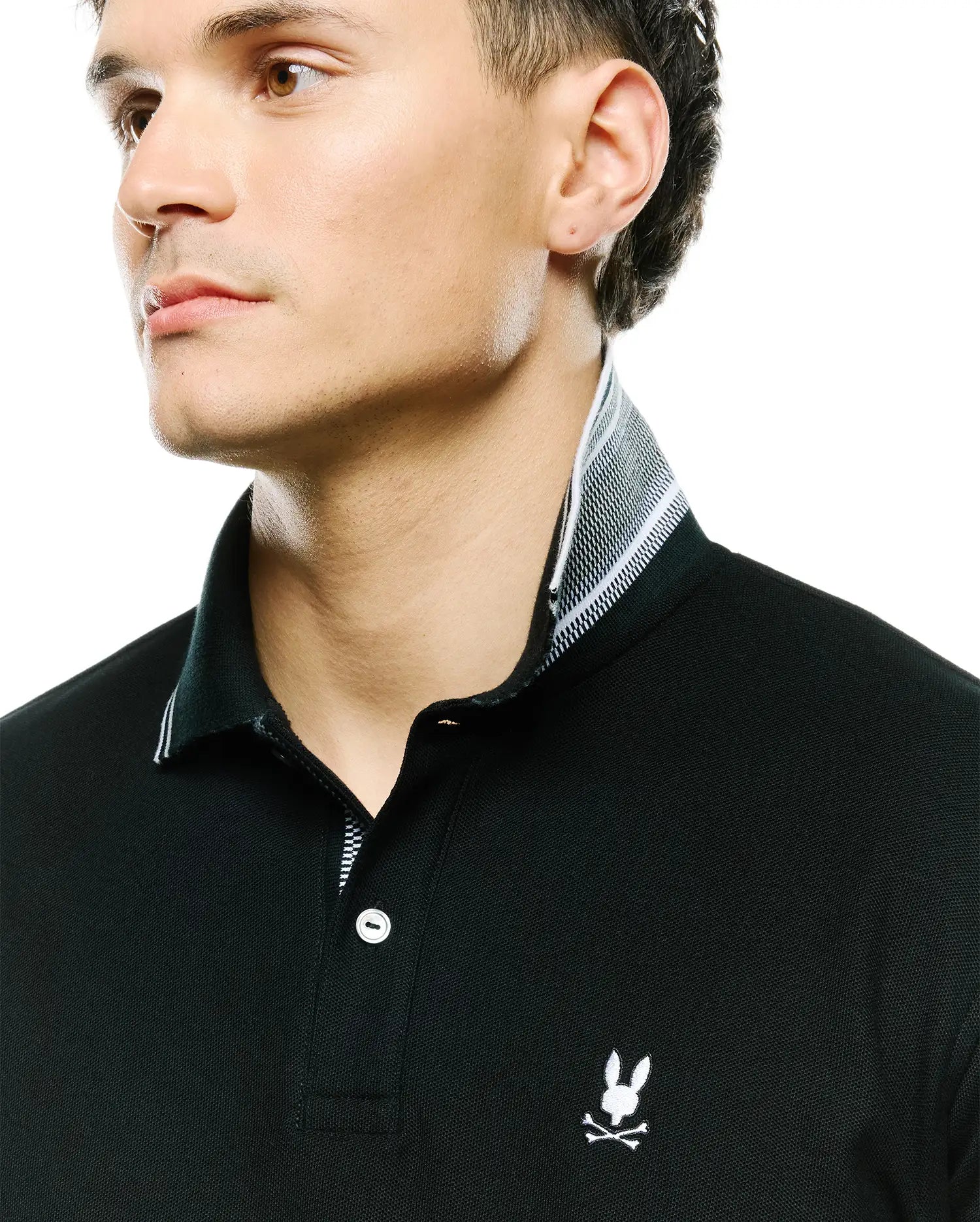 Psycho Bunny Men's Polos Stan Pima Piqué Polo polo nera