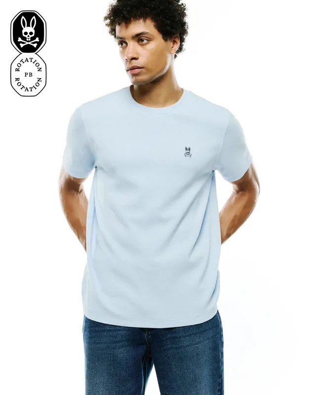 Psycho Bunny Men's Tees Maxton Waffle T-Shirt MT0200325 Skyway