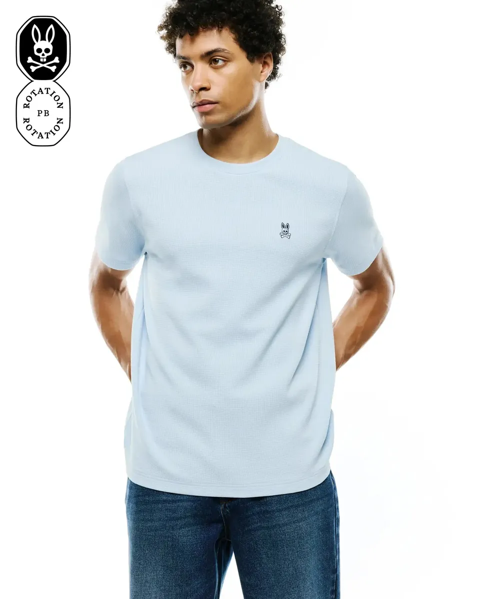 Psycho Bunny Men's Tees Maxton Waffle T-Shirt MT0200325 Skyway