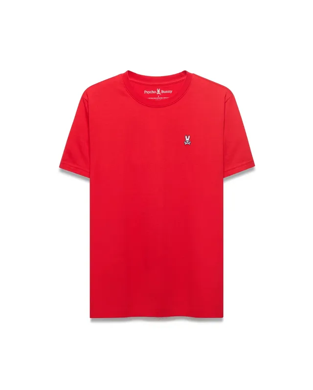 Psycho Bunny Men's Tees Classic Crew Neck Tee B6U014CRPC maglietta rossa cotone Pima