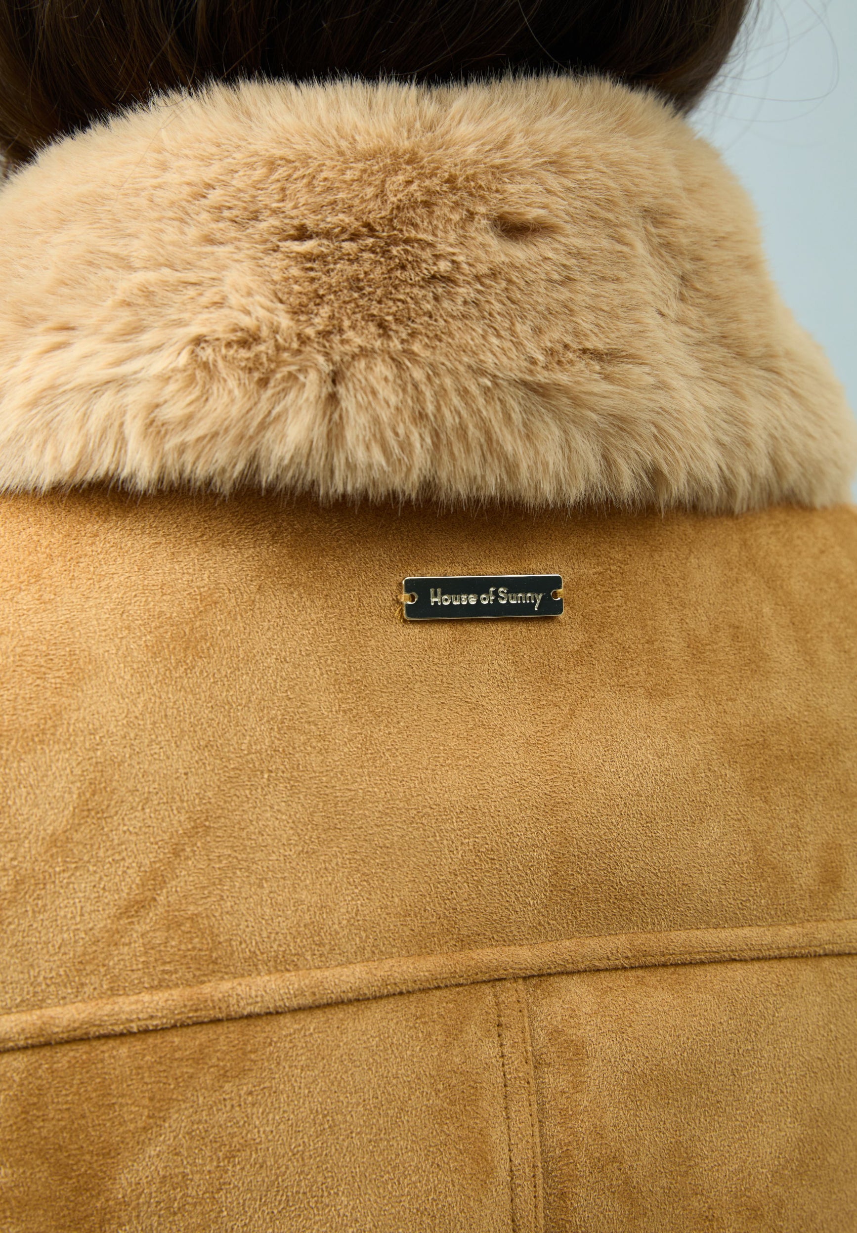 House Of Sunny Women's Jackets Dolly Honey Suede Shearling Coat cappotto