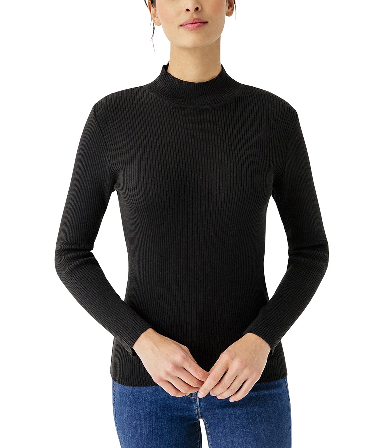 Damart Prêt-à-porter Maglione collo alto 38-40 avorio in lana merino