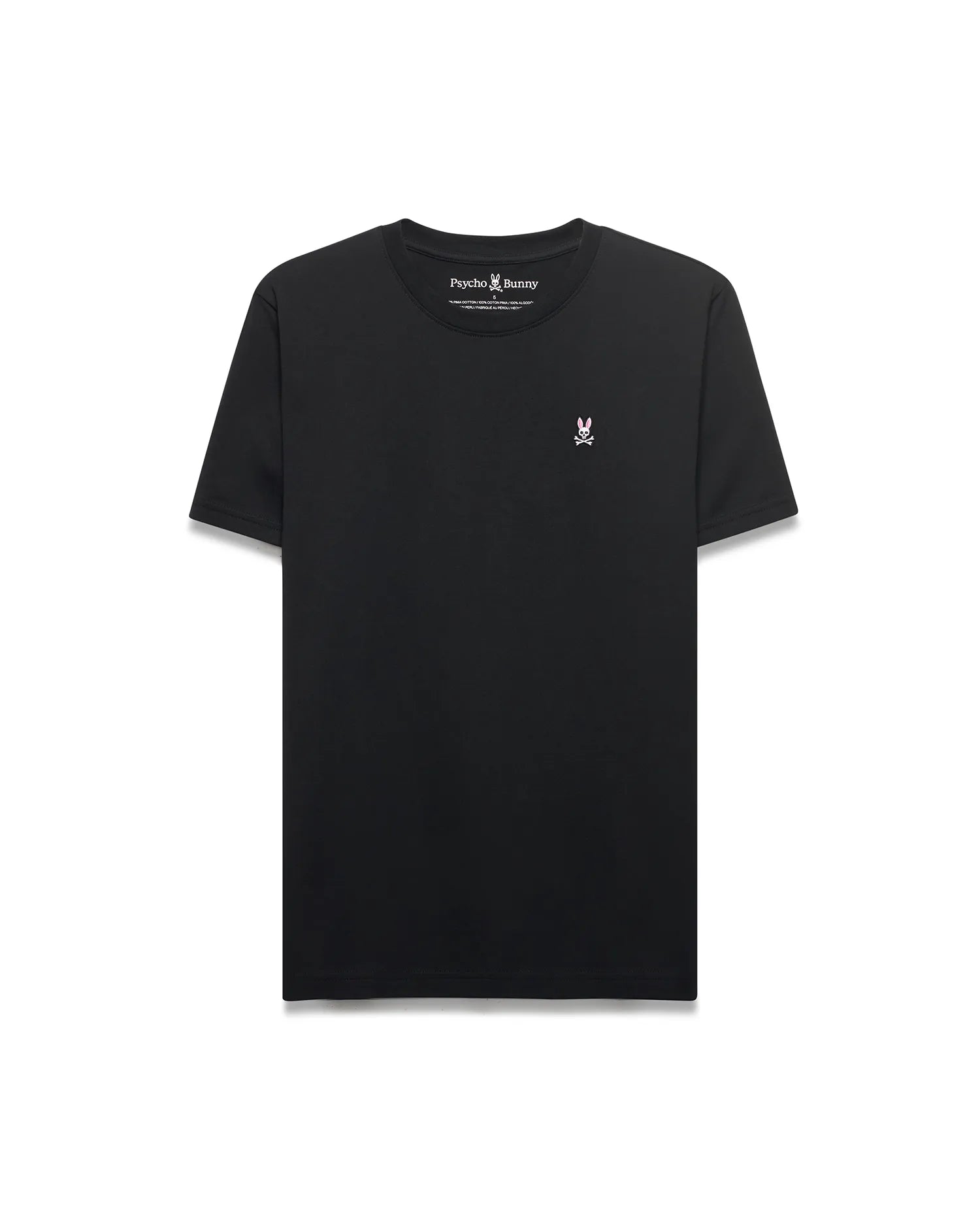 Psycho Bunny Big & Tall Classic Crew Neck Tee B9U014CRPC T-shirt nera 2XL cotone Pima