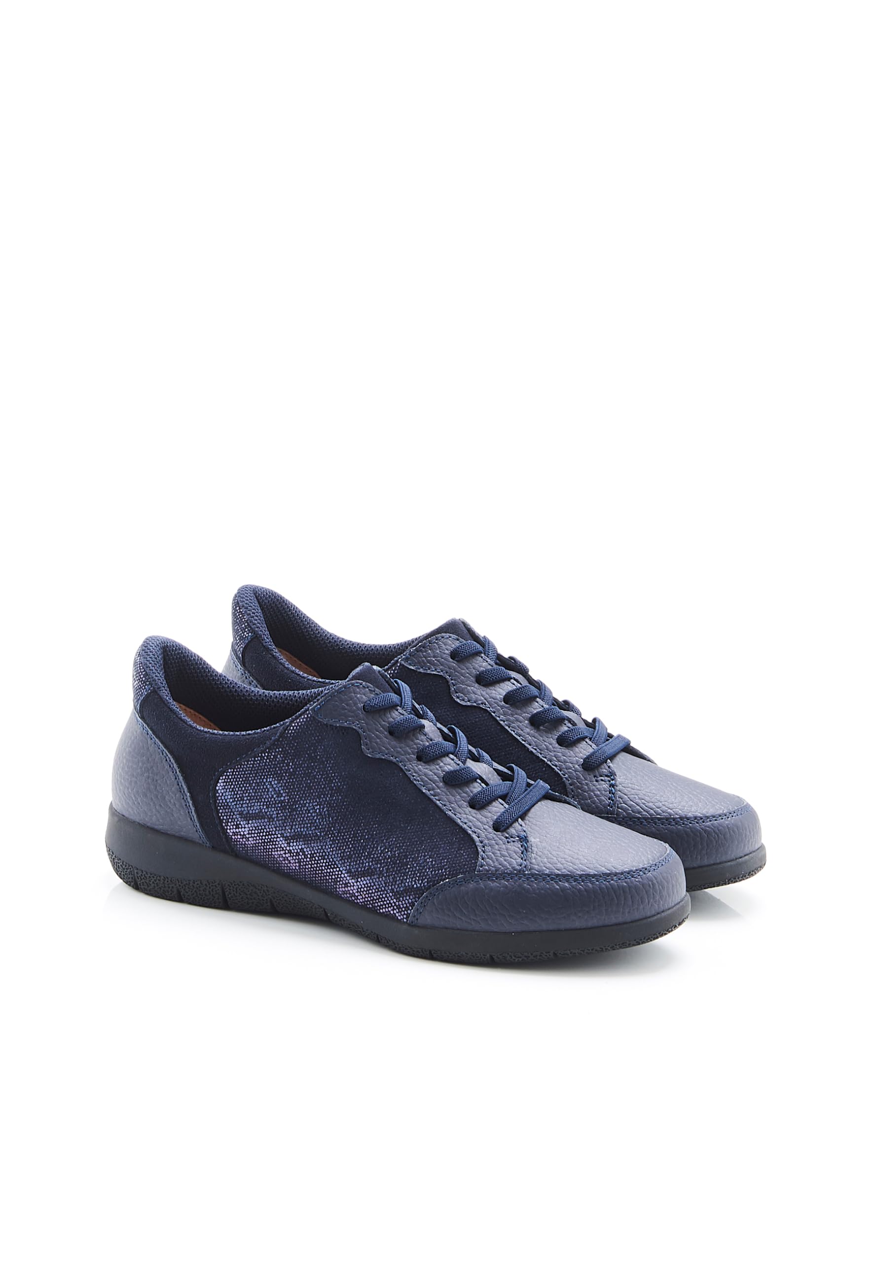 Damart Calzature derby con lacci elasticati Amortyl donna blu marino animale 36