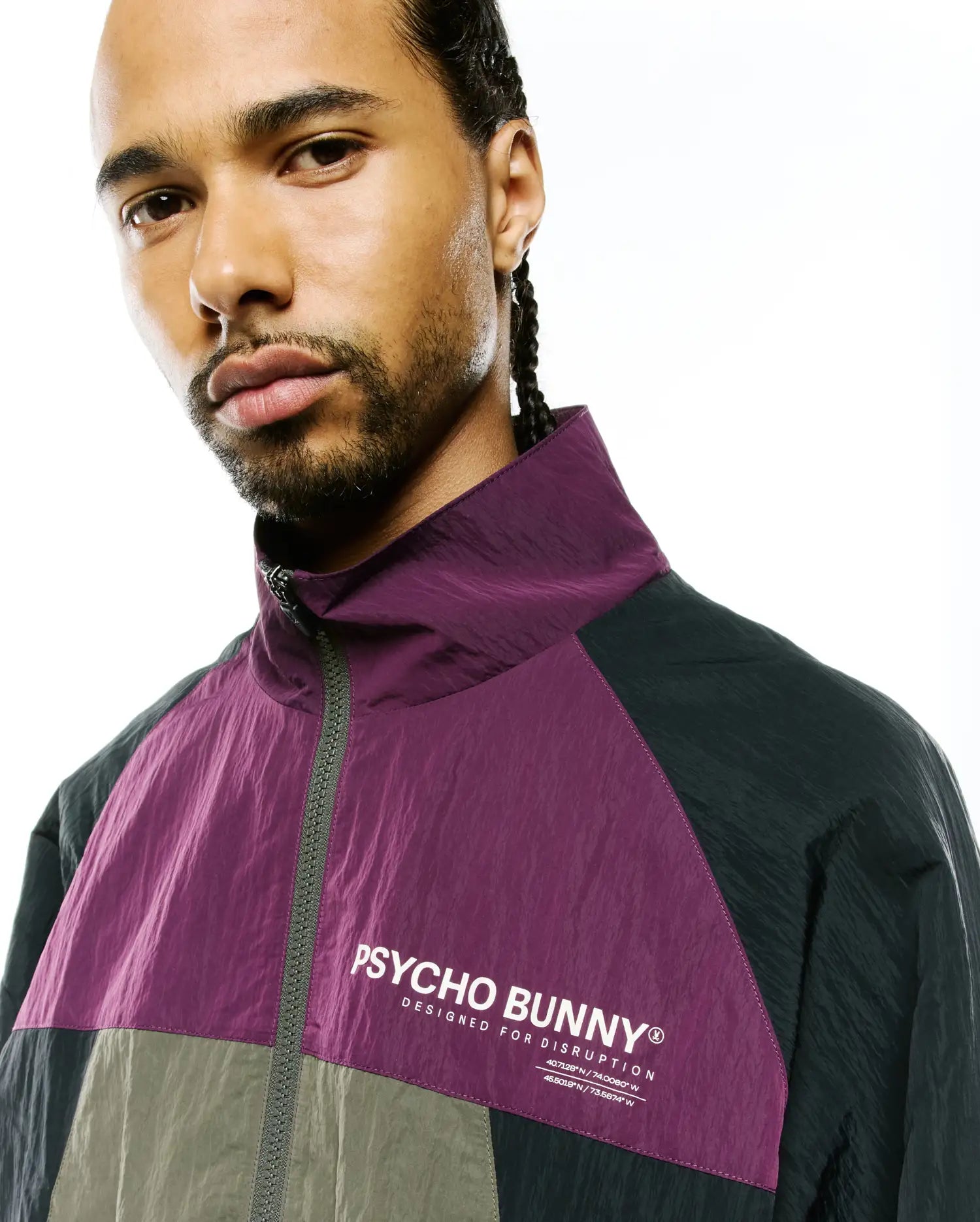 Psycho Bunny Jackets MEN'S ALDER NYLON COLORBLOCK JACKET - MT0500205 giacca nera nylon