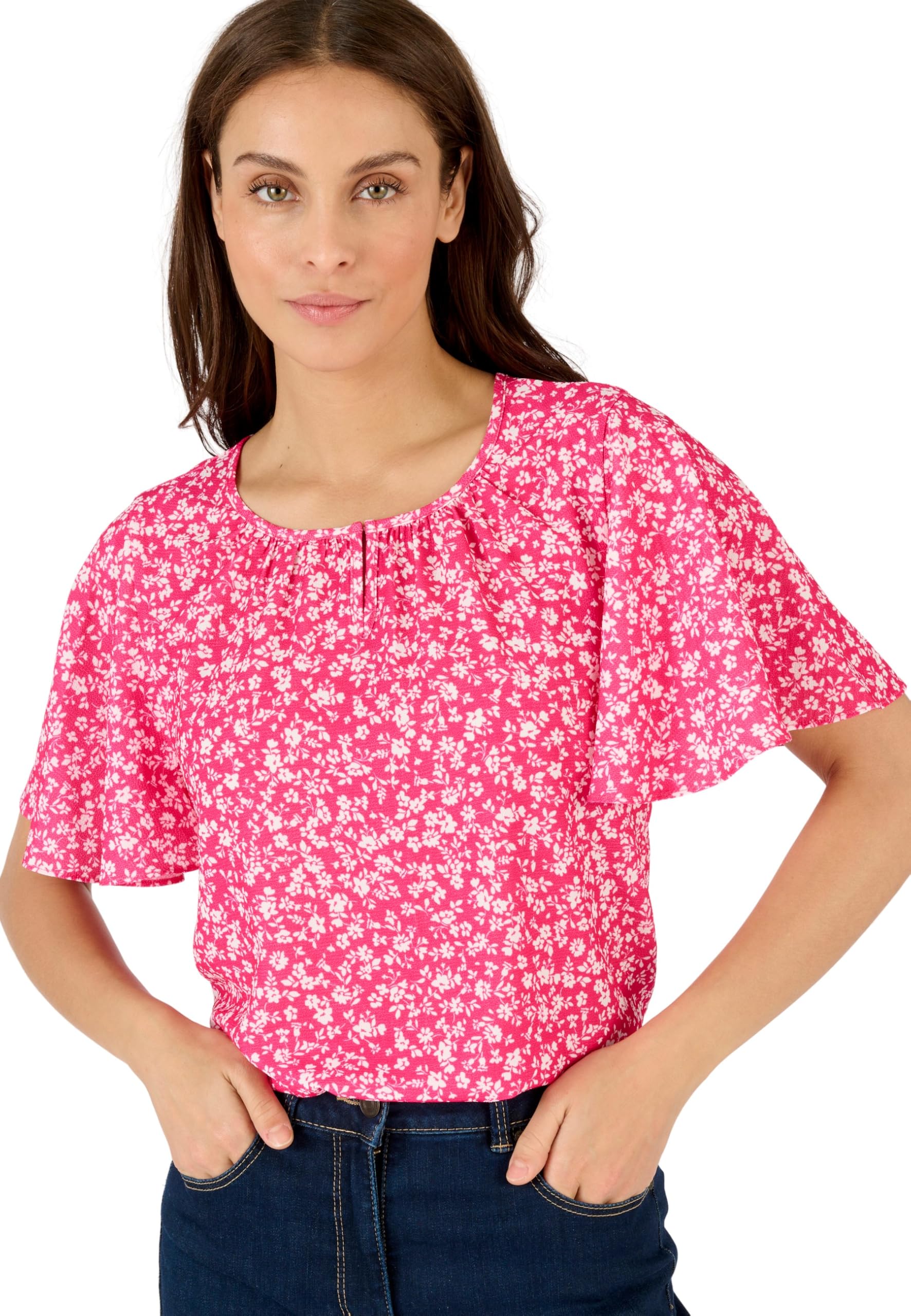 Damart Prêt-à-porter Blusa Crêpe rilegata rosa donna