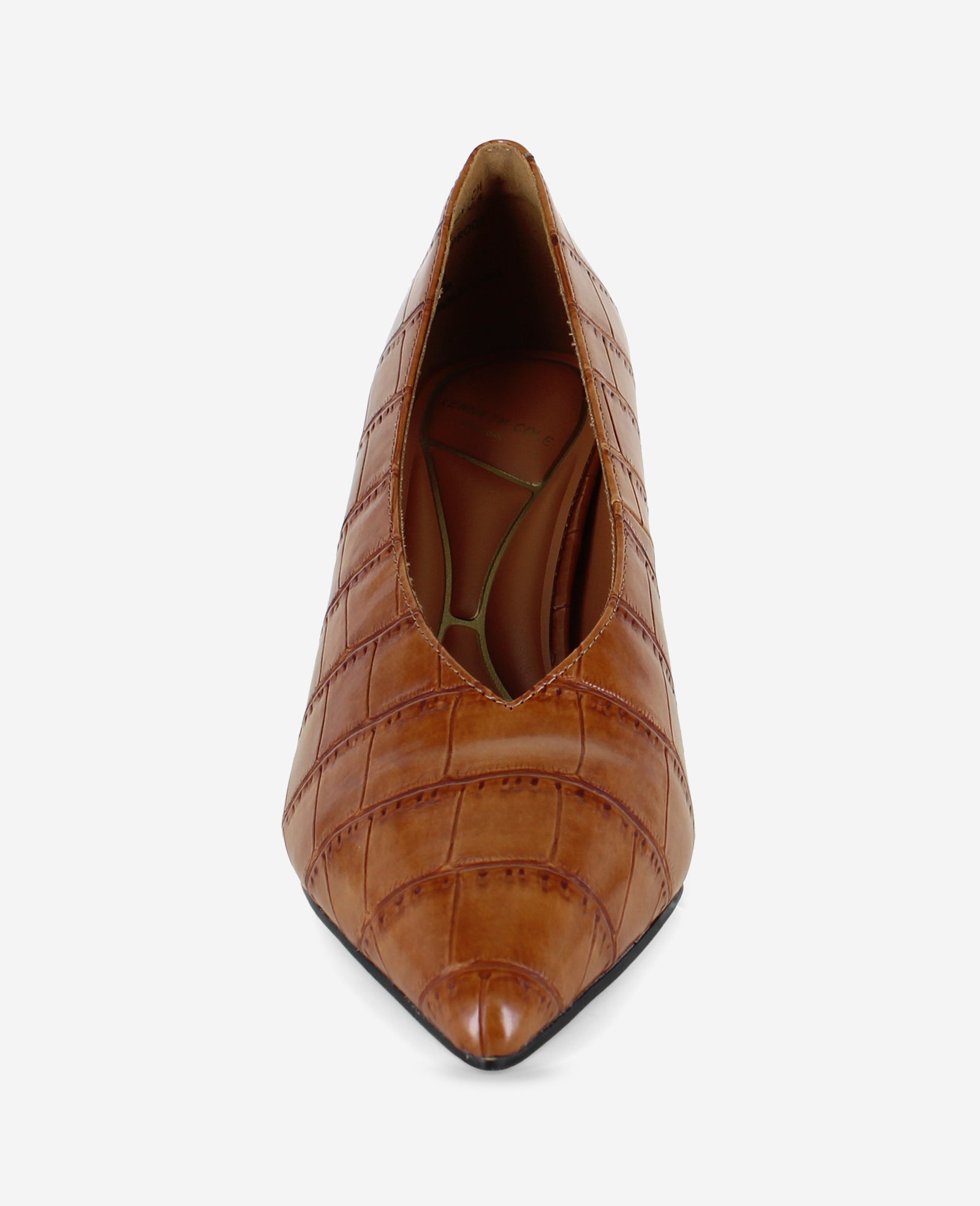 Kenneth Cole Reaction Shoes Perfecto Embossed Croco Leather décolleté tan