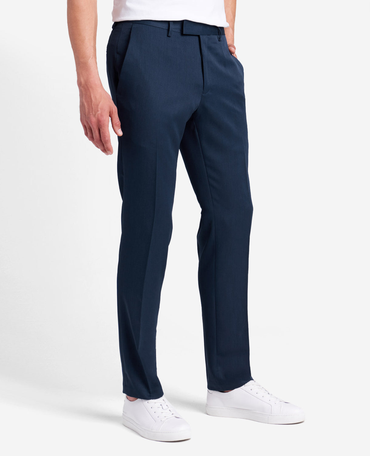 Kenneth Cole Reaction Urban Heather Slim-Fit Dress Pant pantaloni blu slim traspiranti