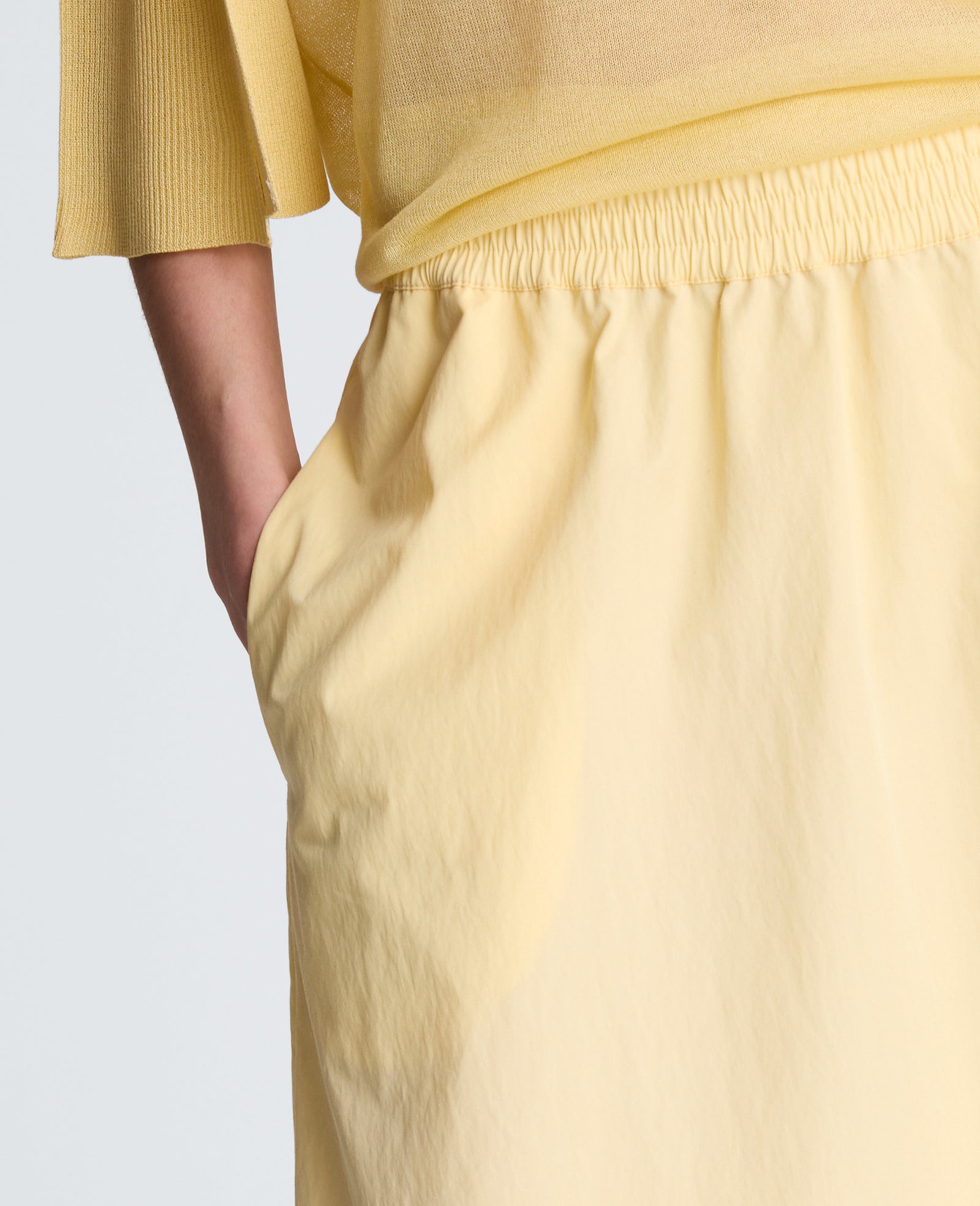 Kenneth Cole Reaction Clothing Pull On Maxi Skirt gonna lunga Pastel Yellow