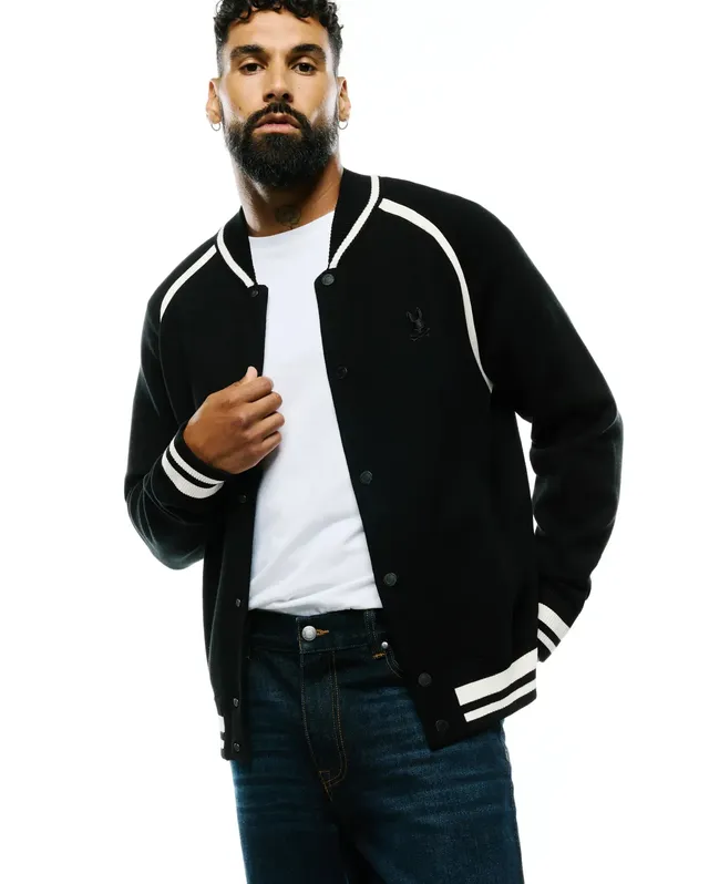 Psycho Bunny Men's Sweatshirts & Hoodies Rafferty Raglan Cardigan MT0400129 cardigan nero