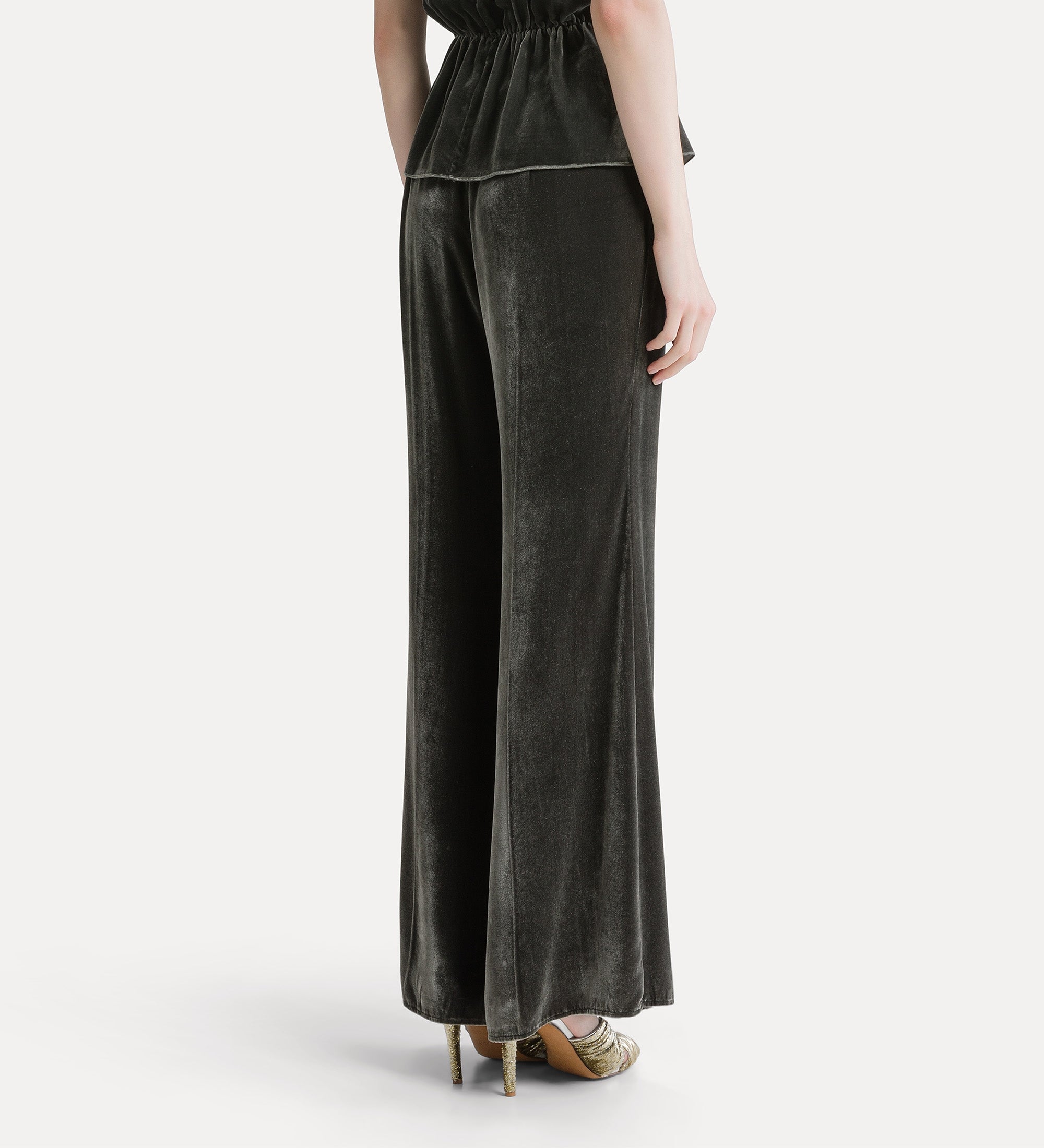 Forte pantaloni viscose and silk velvet trousers pantaloni grigi in velluto