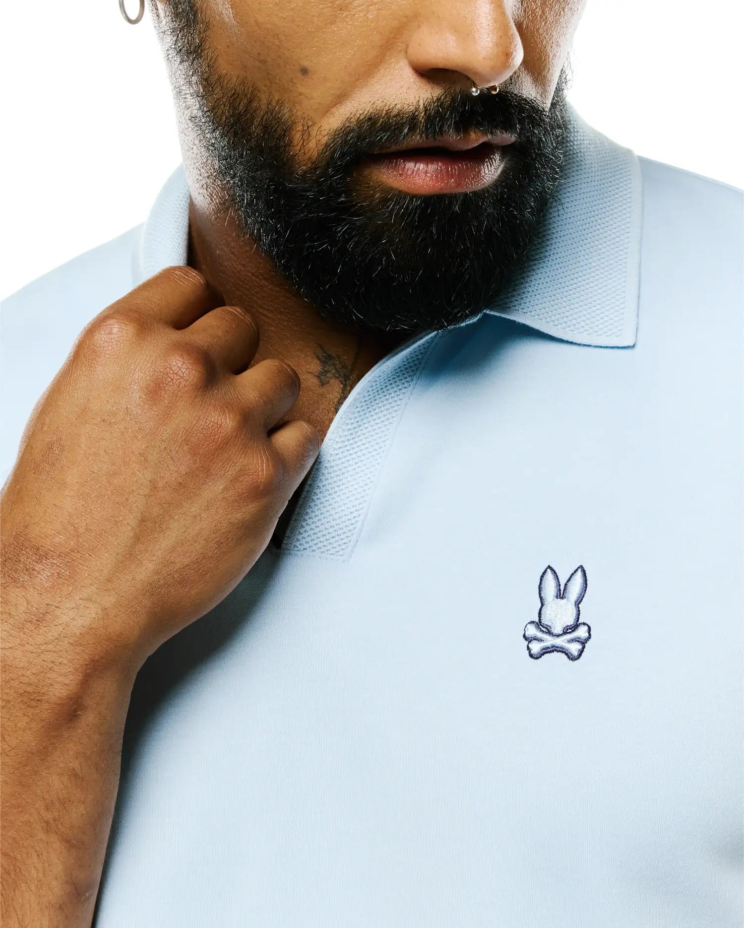 Psycho Bunny Men's Polos Nasser Pima Johnny Polo polo azzurra