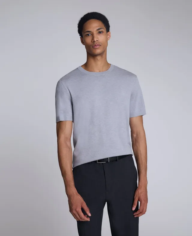 Kenneth Cole Reaction Clothing Sweater Tee maglia grigia uomo viscosa