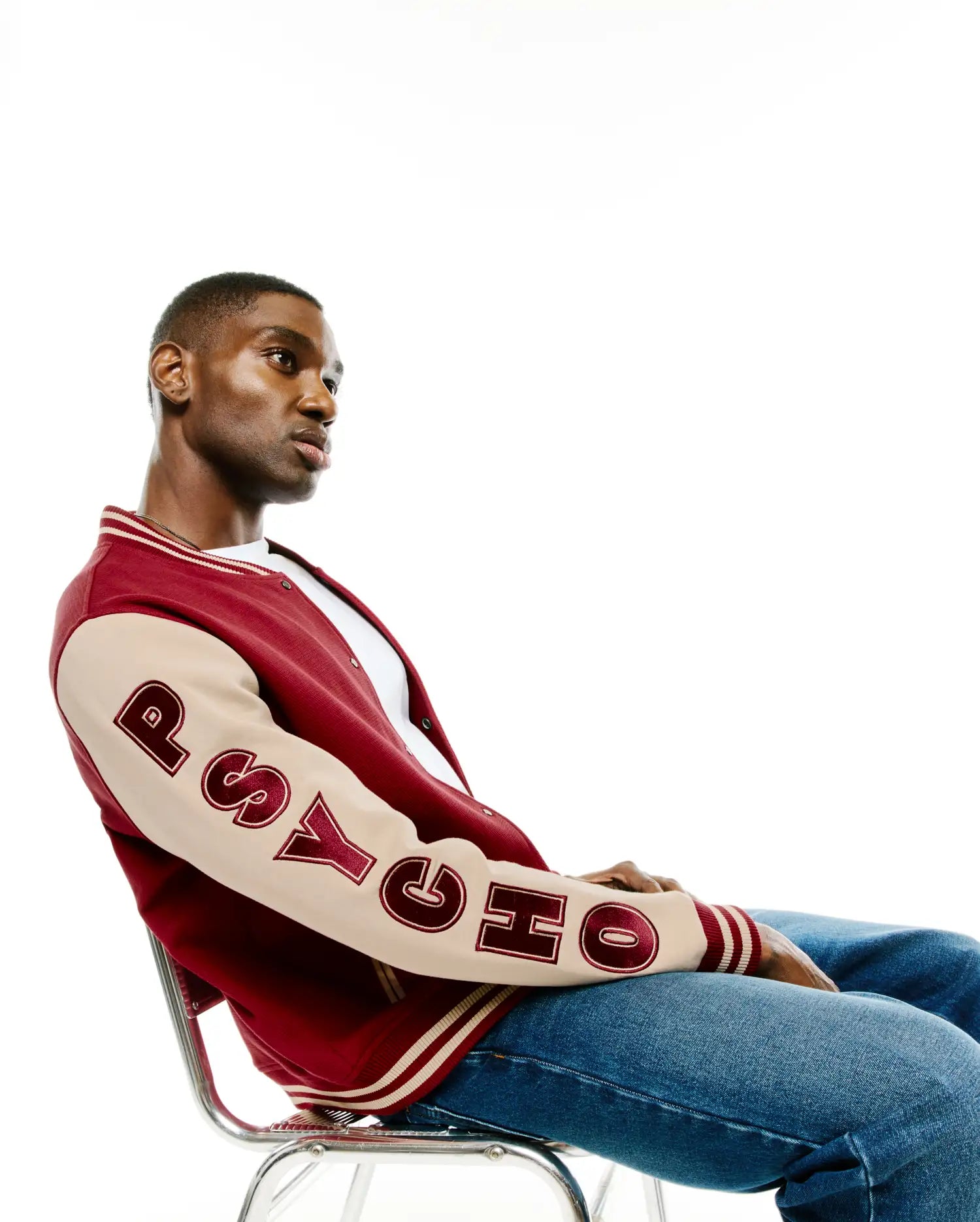 Psycho Bunny Jackets Men's Reilly Varsity Bomber Jacket bomber rosso