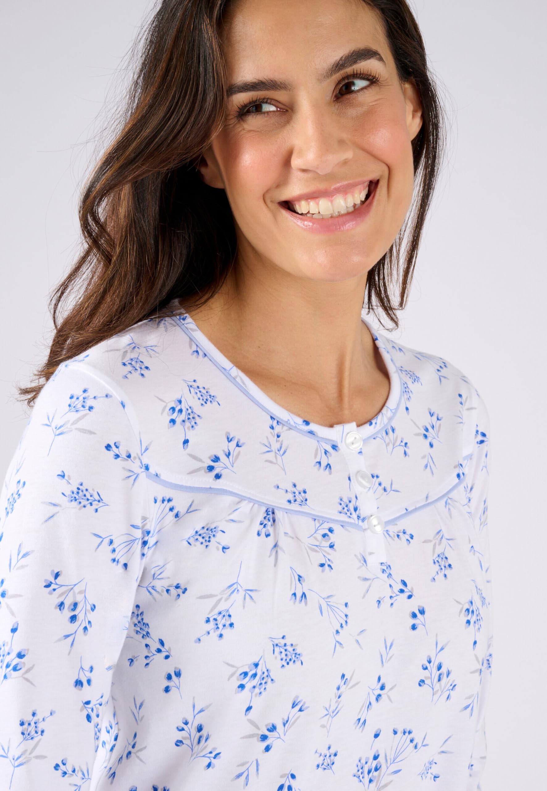 Damart Homewear Camicia da Notte Maglia Puro Cotone Jersey donna