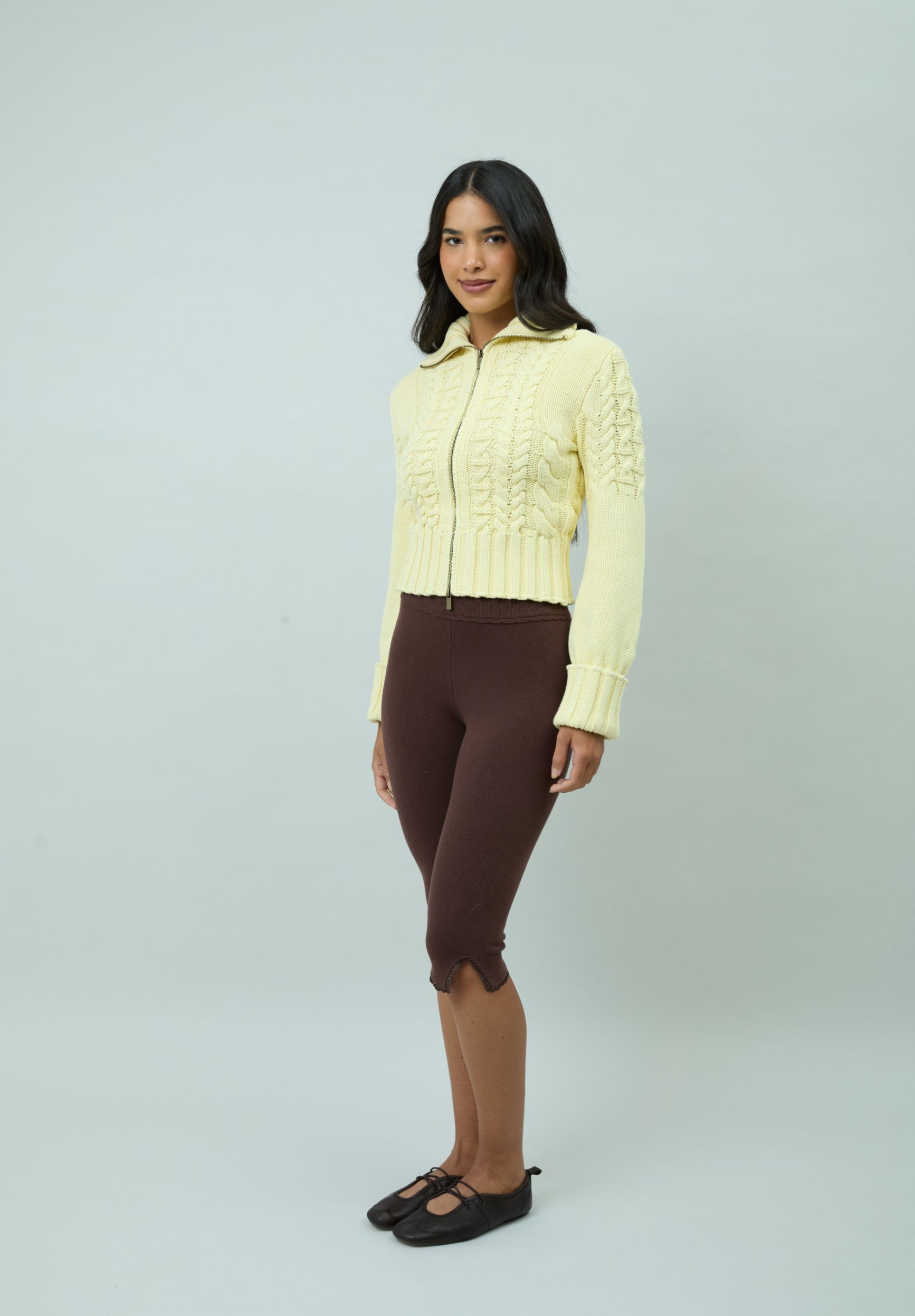 House Of Sunny Women's Knitwear Butter Cable Knit Peggy maglia in cotone