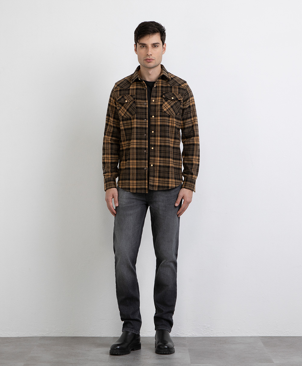 Markup Uomo Camicie Camicia flanella a quadri con taschini