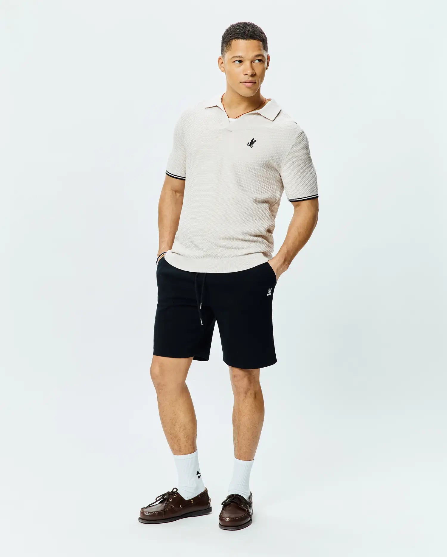 Psycho Bunny Men's Polos Selby Knit Polo MT0100265 polo in cotone naturale