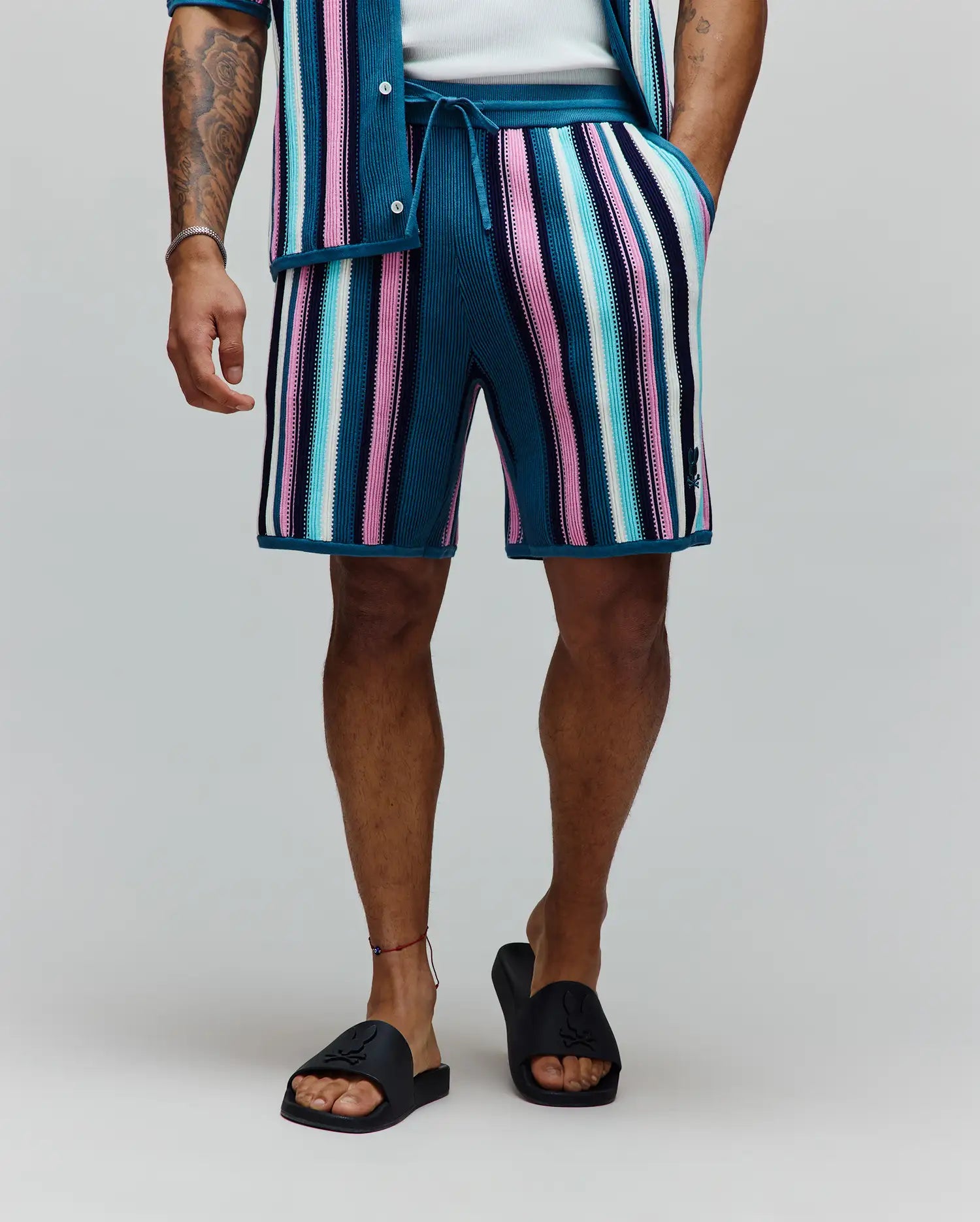Psycho Bunny Men's Shorts Cliff Knit Short 7" pantaloncini 409 Antigua Sand in cotone
