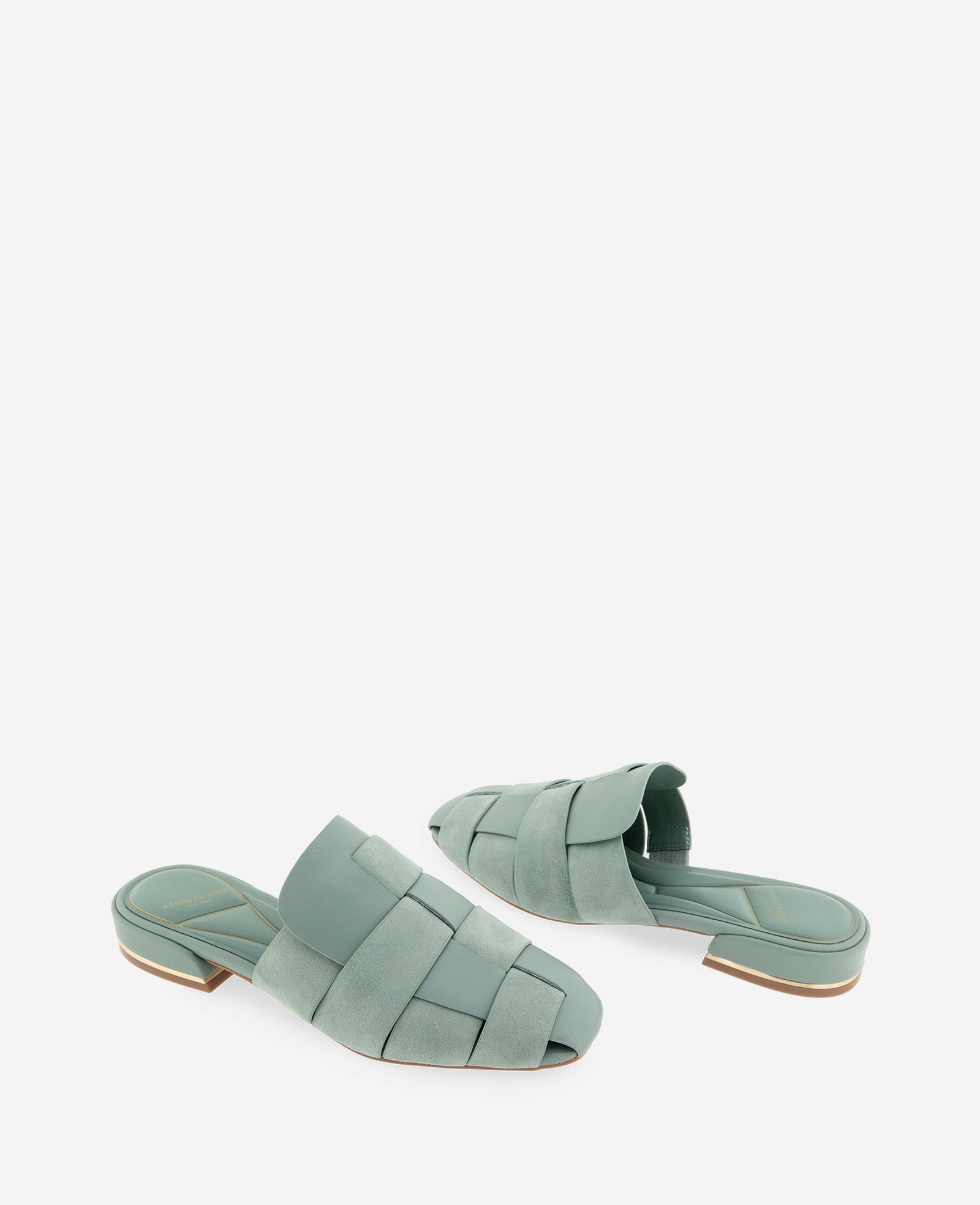 Kenneth Cole Reaction Shoes Faina Leather Fisherman Slide Sandal sandalo aqua pelle tacco 2,5 cm