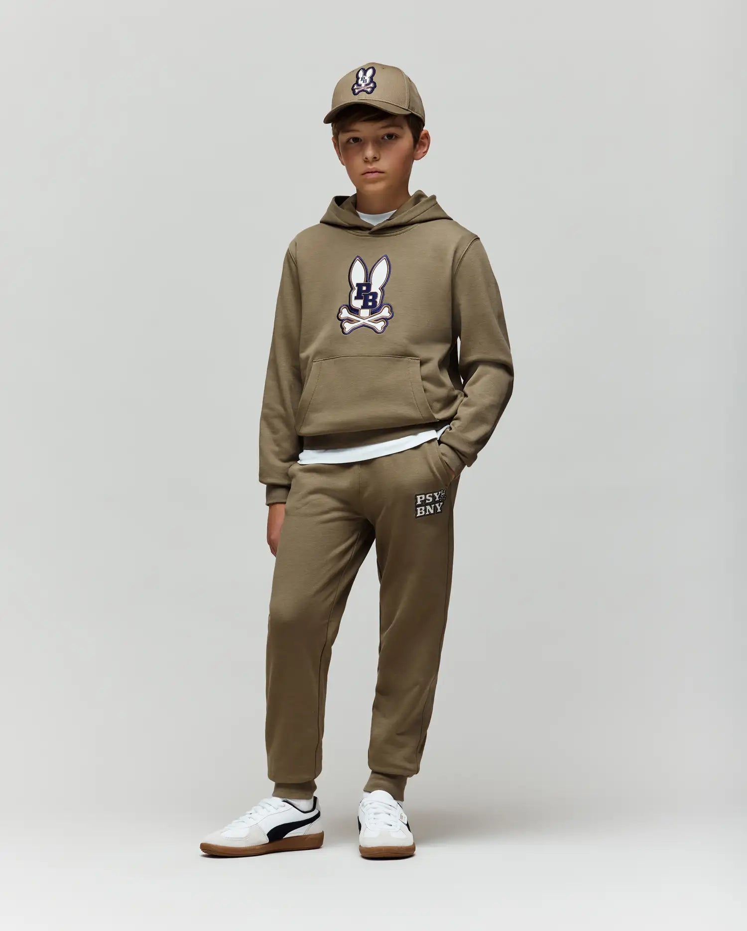 Psycho Bunny Kids Bottoms Wade Sweatpant pantaloni tuta verde dusky