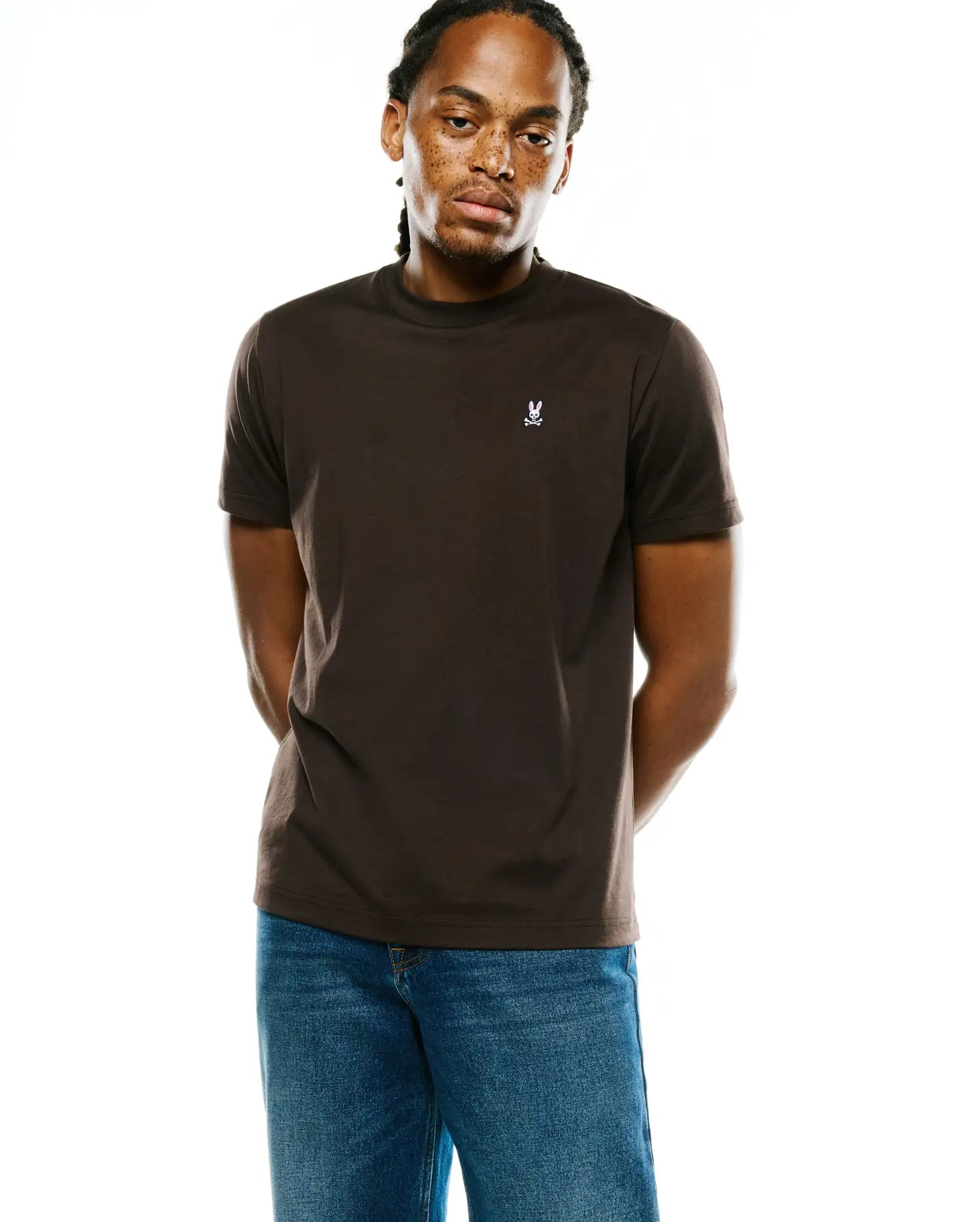 Psycho Bunny Men's Tees Classic Pima Crew Neck Tee maglietta Java in Pima