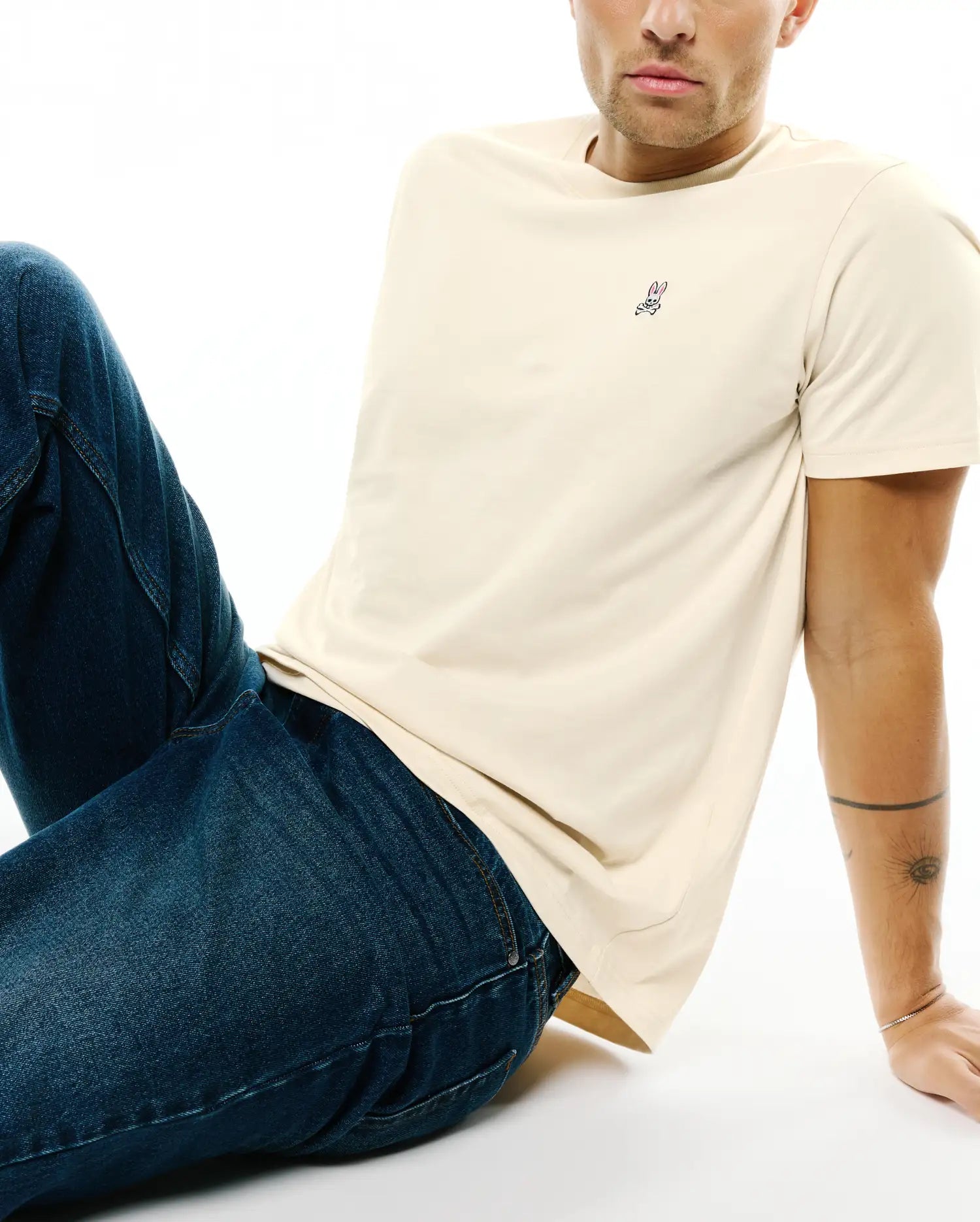 Psycho Bunny Men's Tees MENS CLASSIC CREW NECK TEE B6U014F200 maglietta White Cap Gray