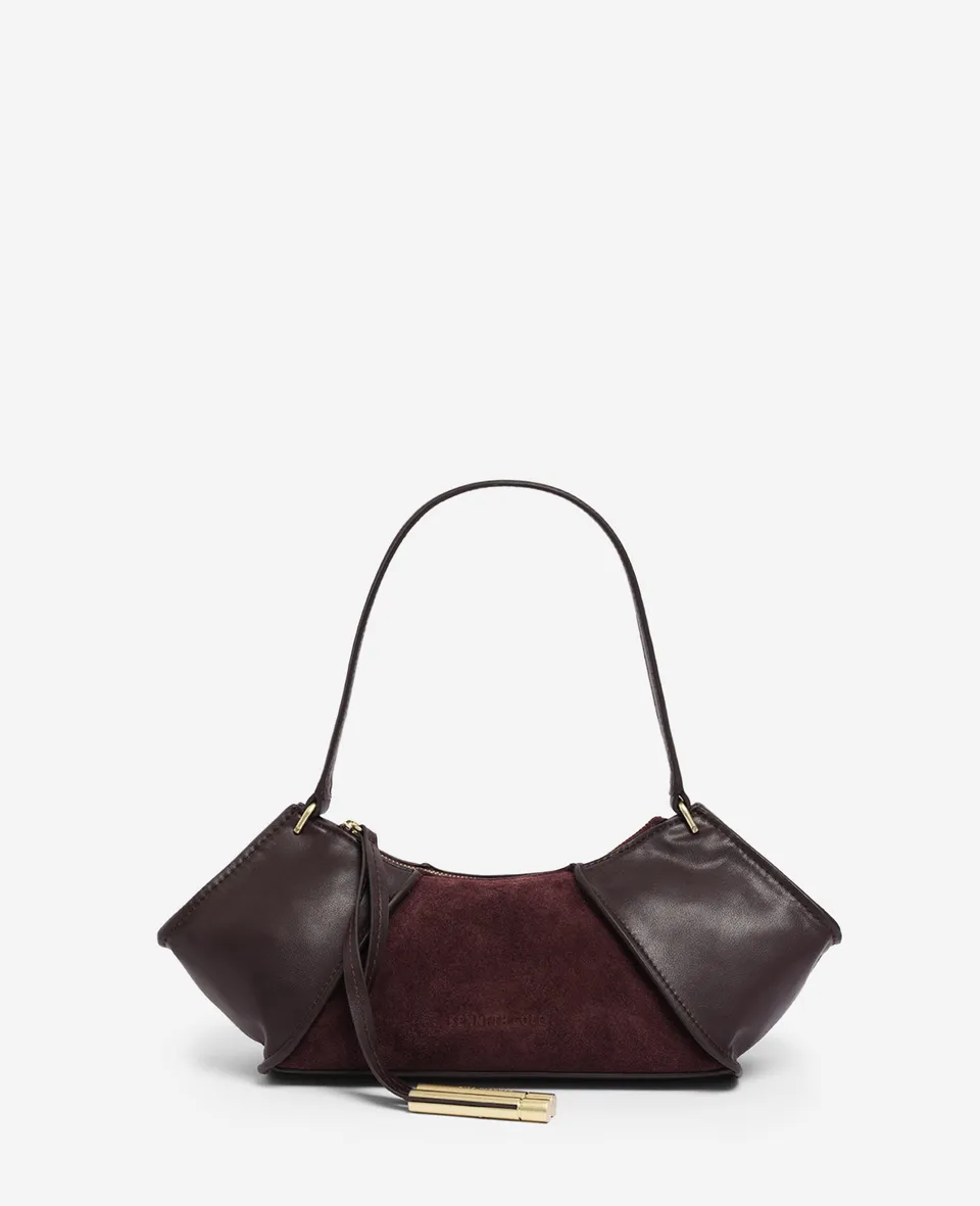 Kenneth Cole Reaction Bags Crosby Suede Shoulder Bag borsa a spalla prugna in pelle