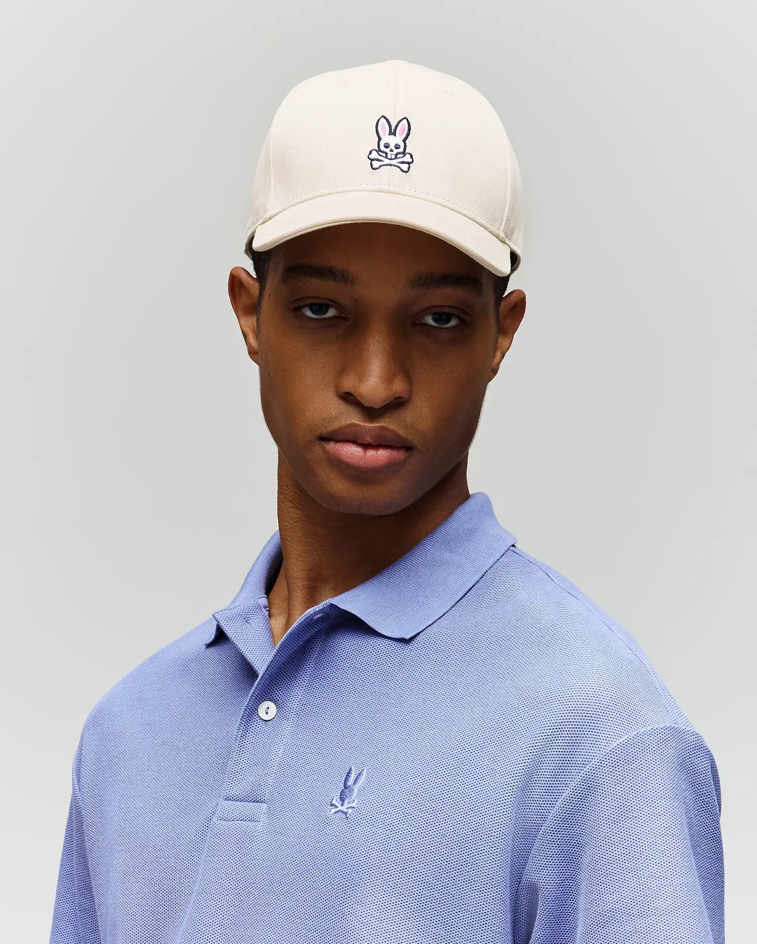 Psycho Bunny Accessories B6A816A1HT cappellino baseball bianco grigio