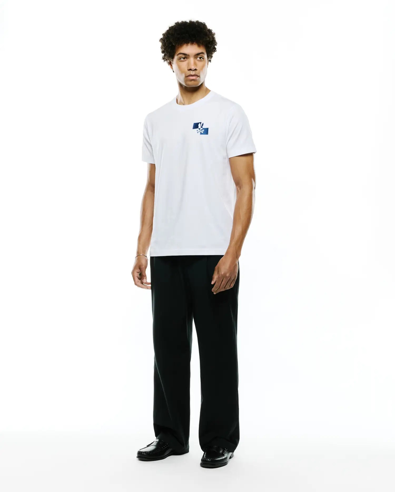Psycho Bunny Men's Tees Mens Knight Pima Cotton Back Graphic Tee t-shirt bianca