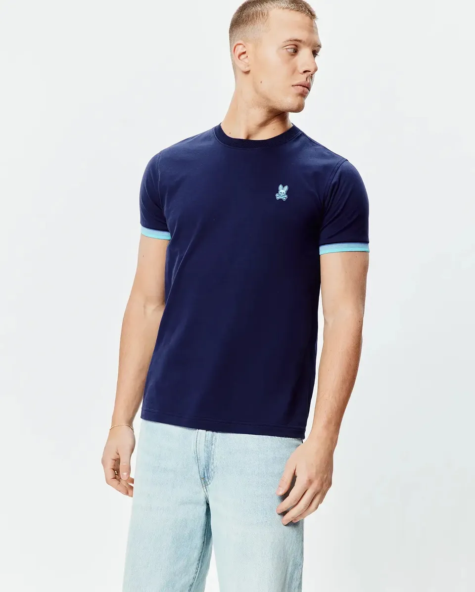 Psycho Bunny Men's Tees Holden Tee MT0200352 T-shirt blu Evening Blue