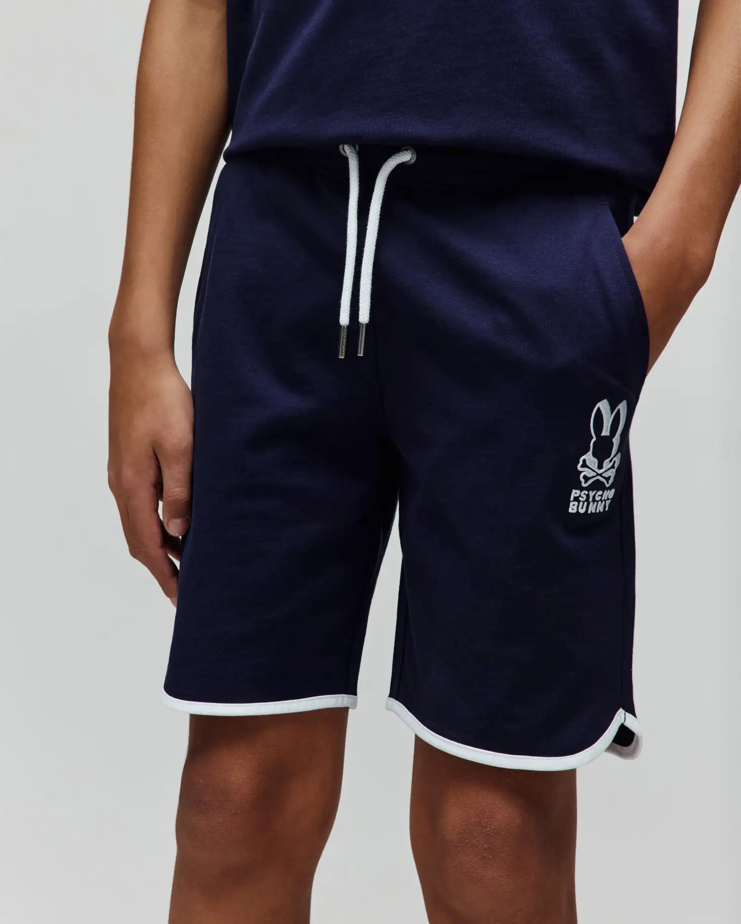 Psycho Bunny Kids Bottoms Toby Short pantaloncini blu bimbo cotone