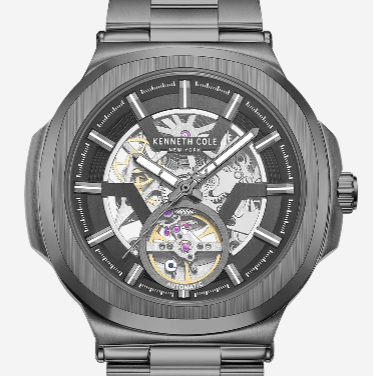 Kenneth Cole Reaction Watches Skeleton Automatic Bracelet Watch orologio grigio scuro automatico