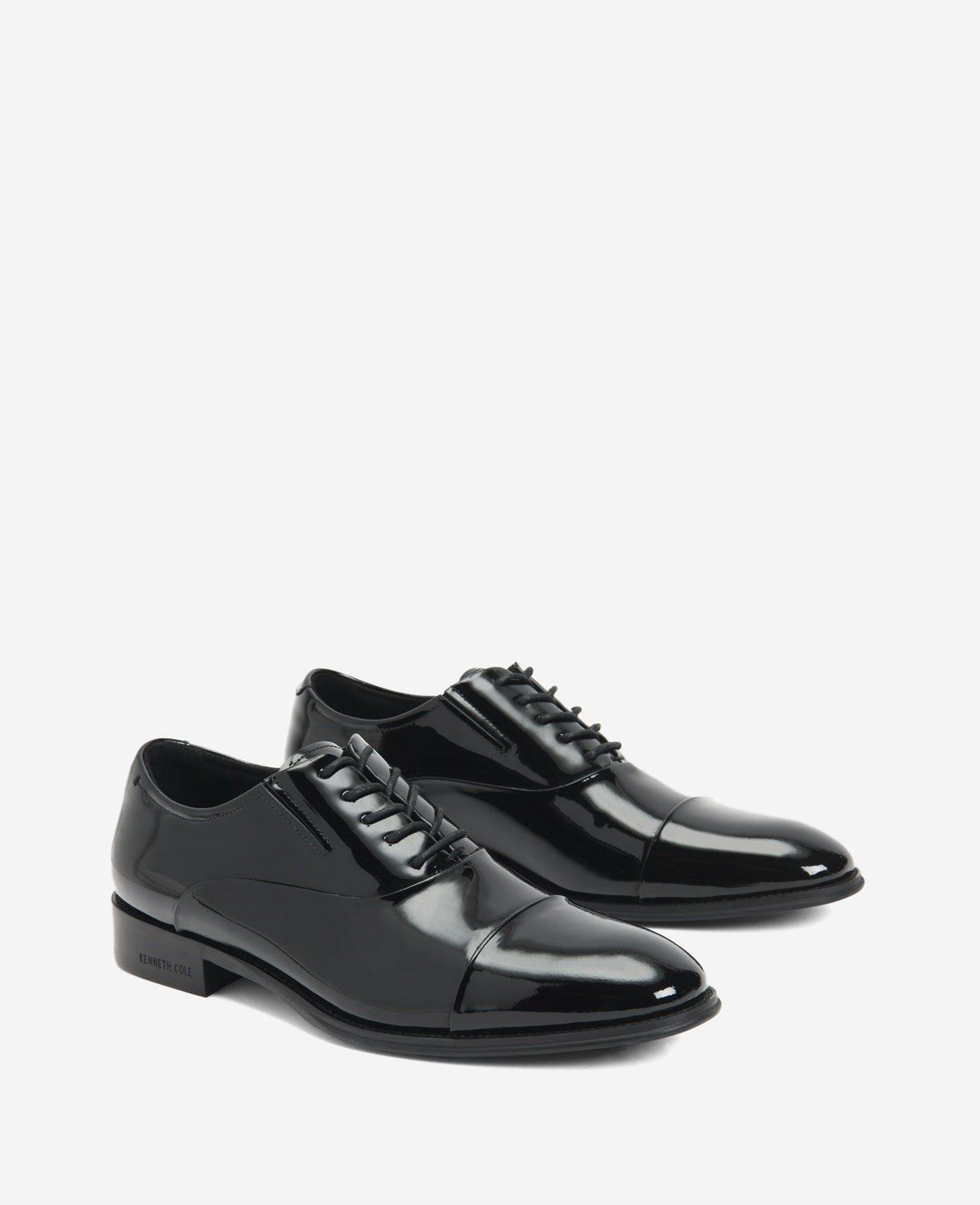 Kenneth Cole Reaction Shoes Tully Patent Leather Cap Toe oxford nere