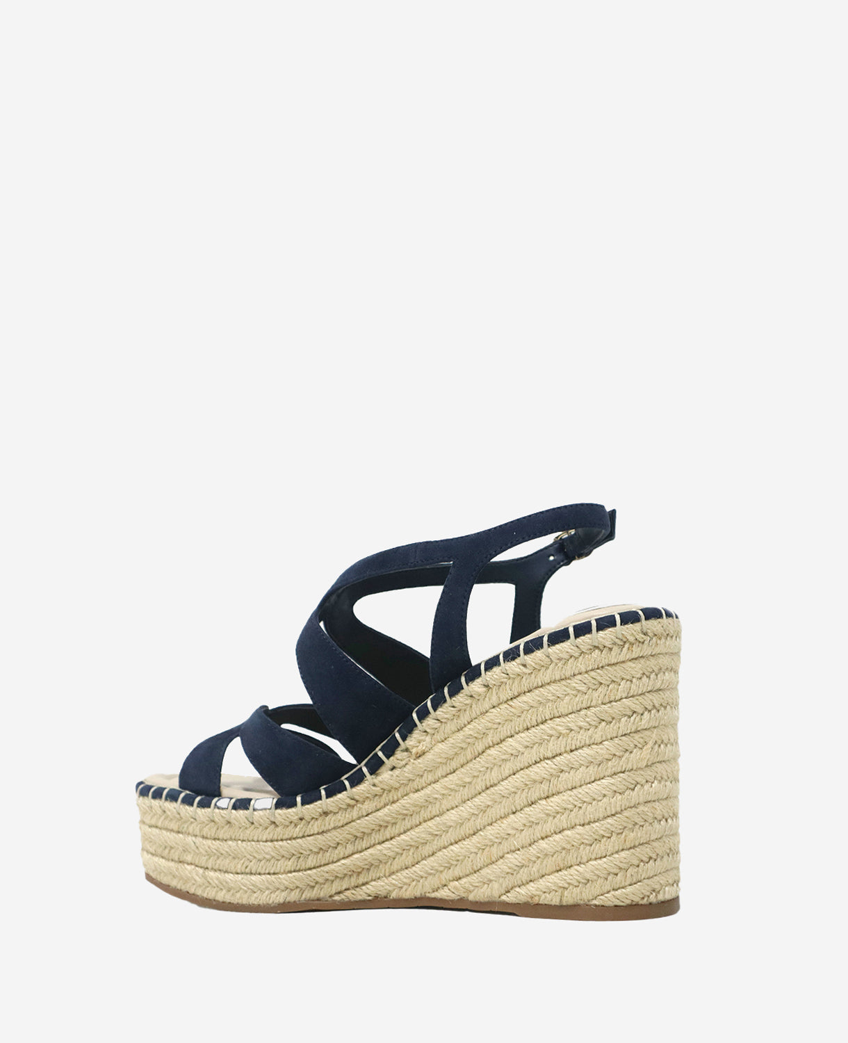 Kenneth Cole Reaction Solace Platform Espadrille Wedge Sandal sandali blu camoscio