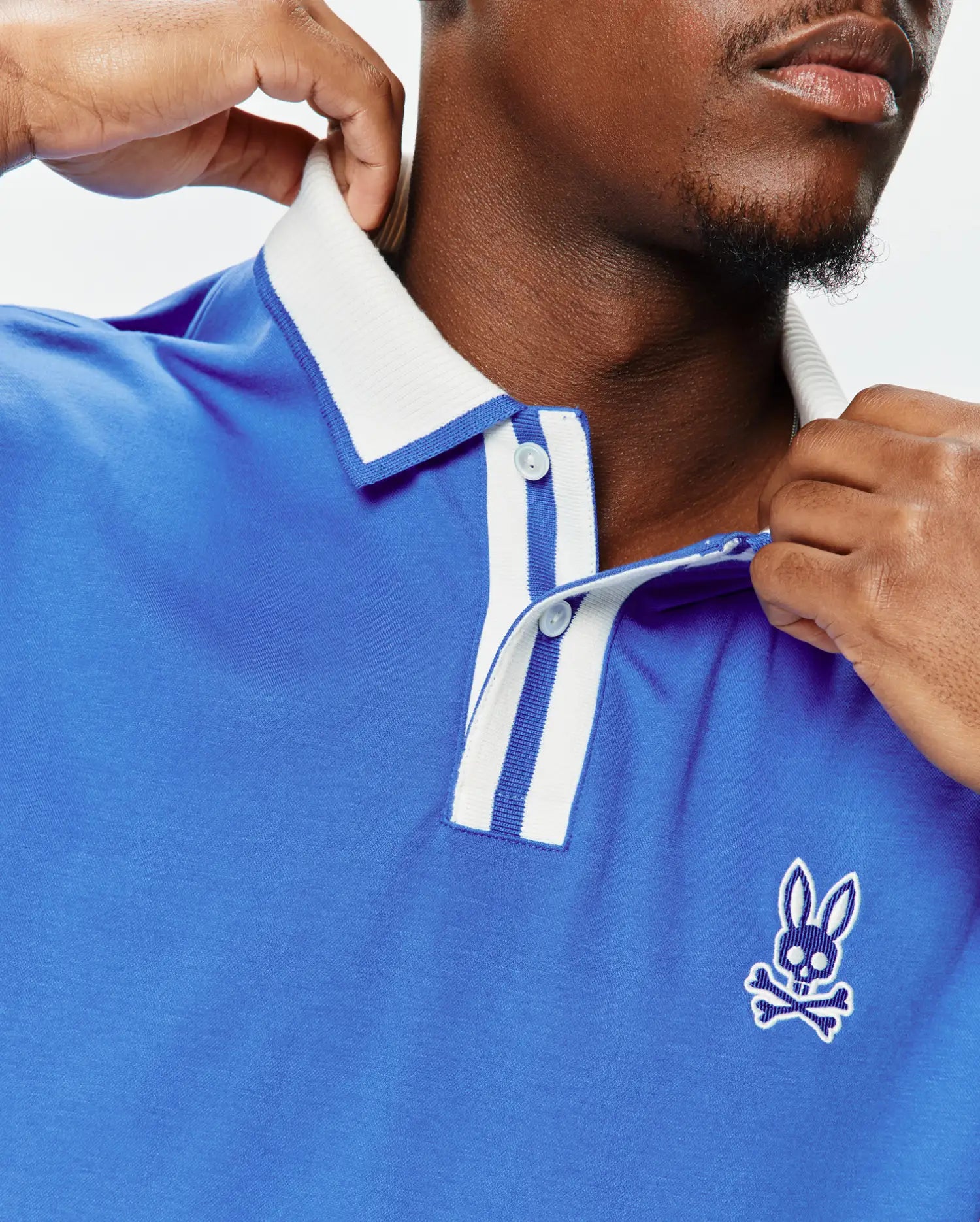 Psycho Bunny Men's Polos Ridley Performance Pique Polo blu