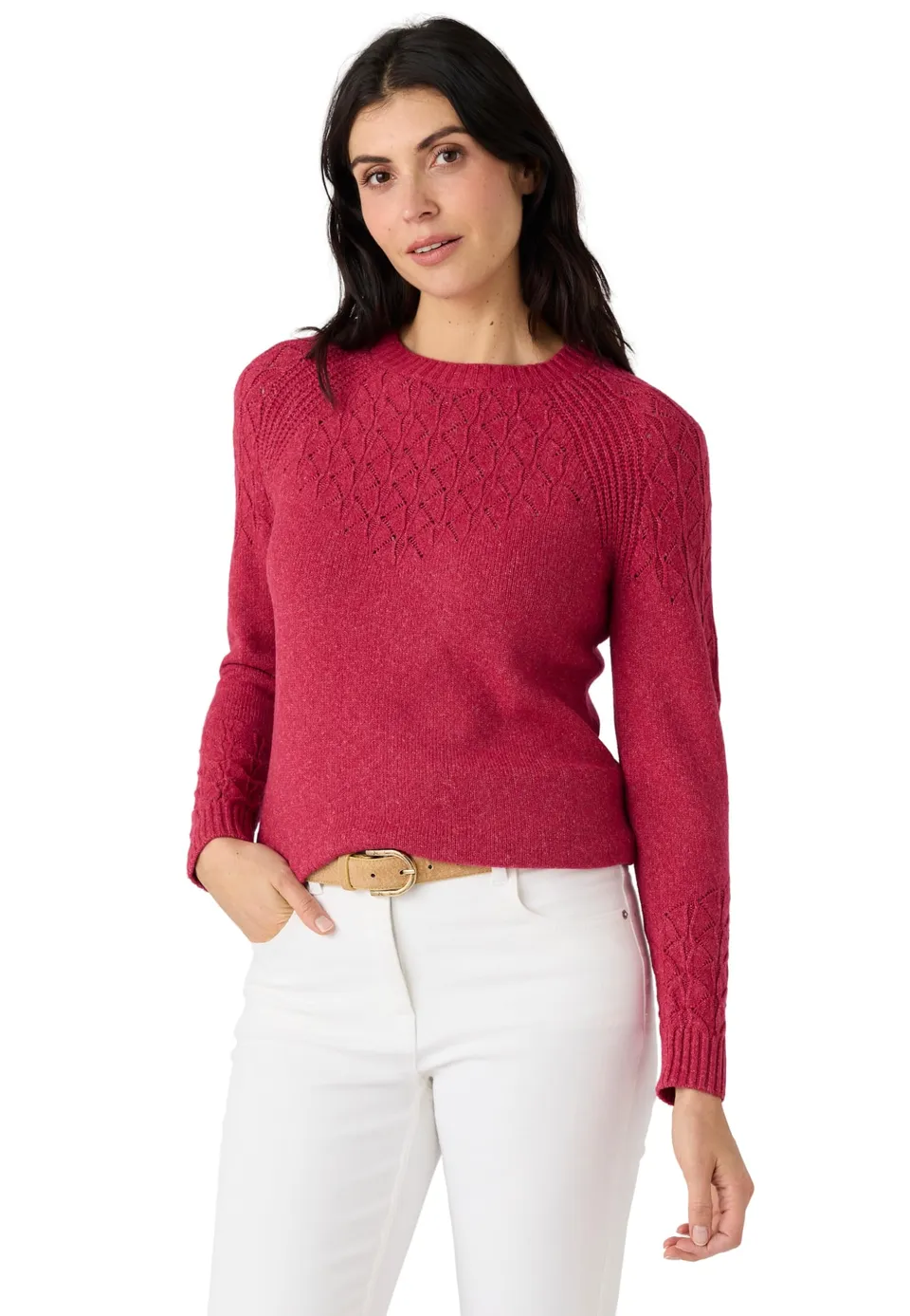 Damart Prêt-à-porter Maglione Maglia Fantasia maglione rosso ciliegia