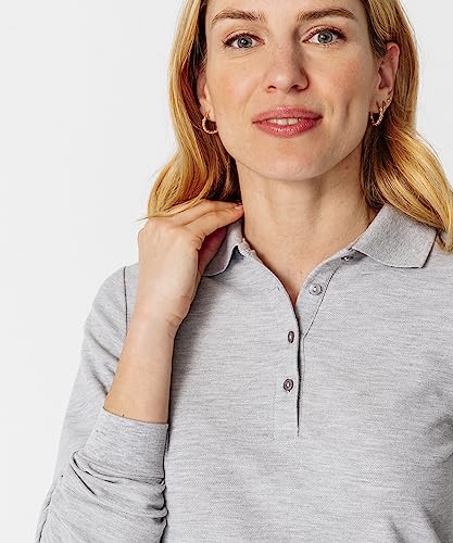Damart Prêt-à-porter Polo in maglia trapuntata grigio chiaro