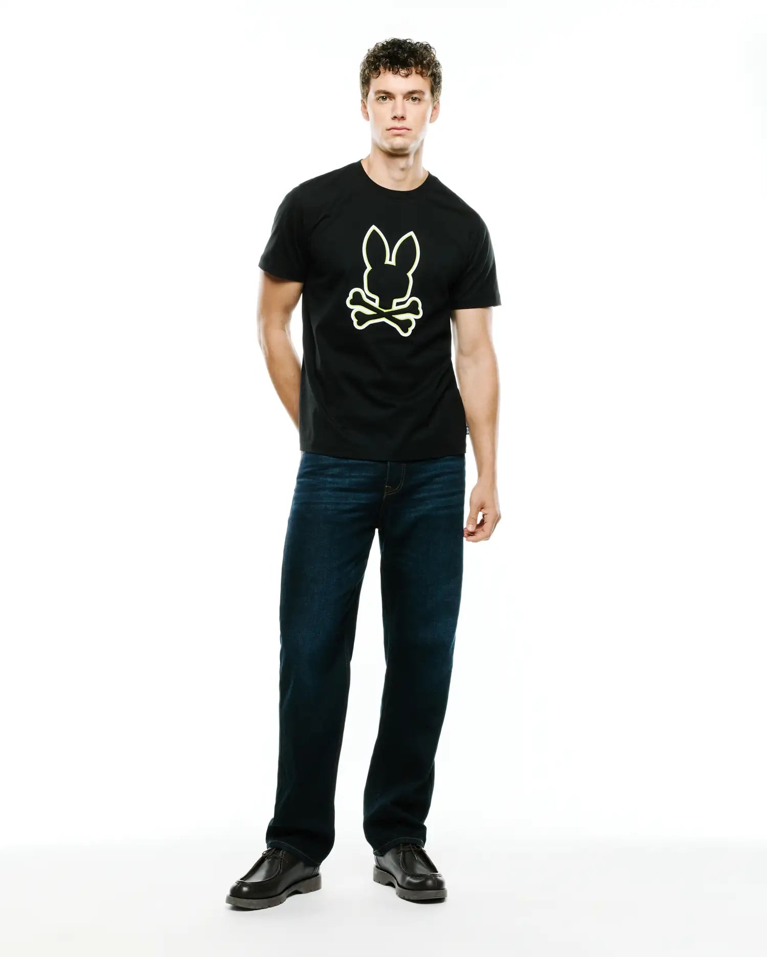 Psycho Bunny Men's Tees Bruno Graphic Tee maglietta nera