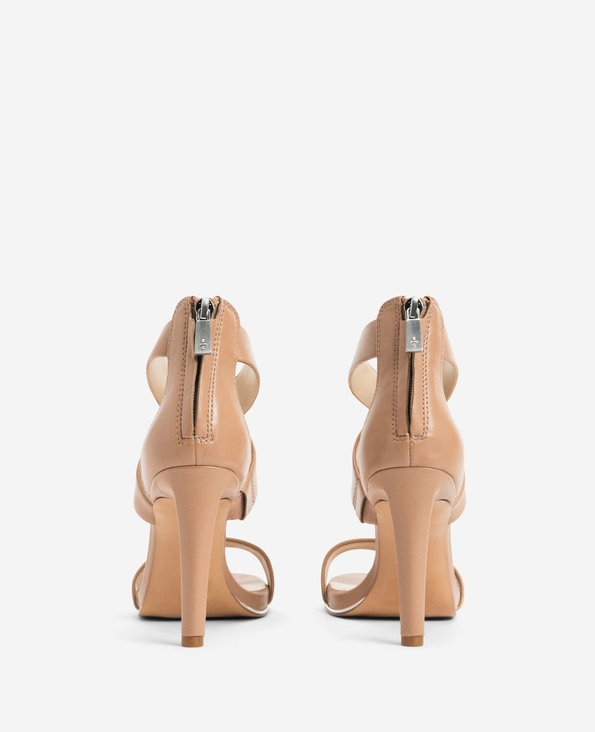 Kenneth Cole Reaction Shoes Brooke Cross Strap Heeled Sandal sandali tacco latte