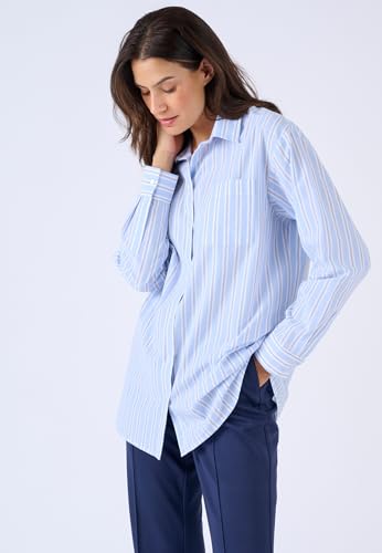 Damart Prêt-à-porter Camicetta a righe in popeline camicia taglie 48, 50, 56 in cotone biologico