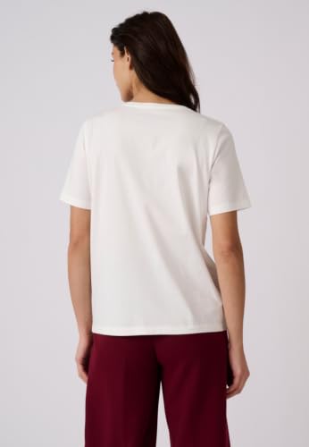 Damart Prêt-à-porter T-Shirt ricamata bianca 38-40 in cotone biologico