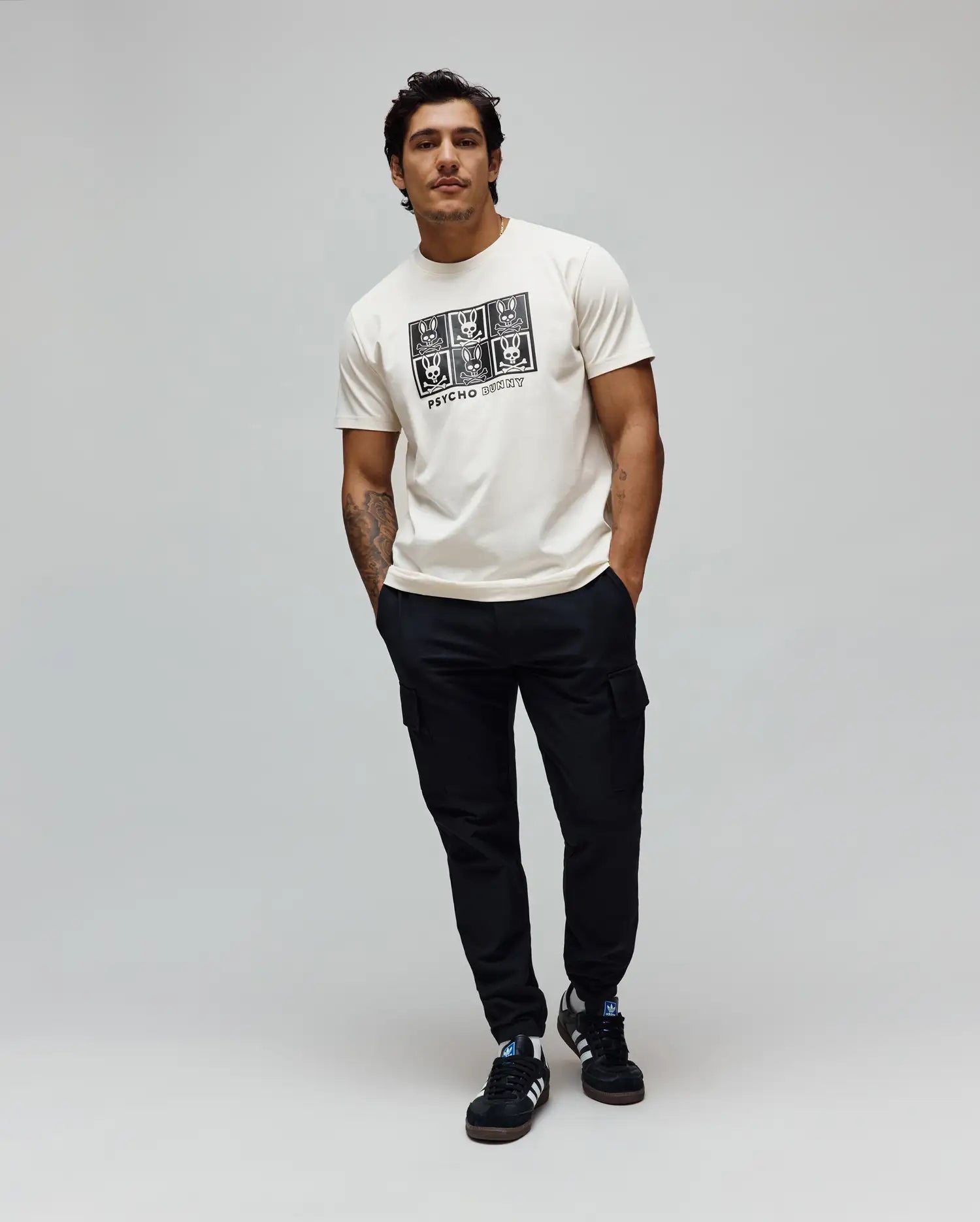 Psycho Bunny Men's Tees Keon Graphic Tee t-shirt in cotone Pima con grafica