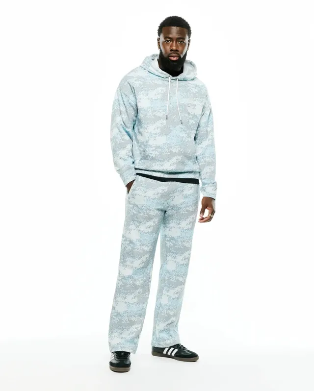 Psycho Bunny Men's Pants Alfie Graphic Sweatpants pantaloni tuta Ecru in cotone