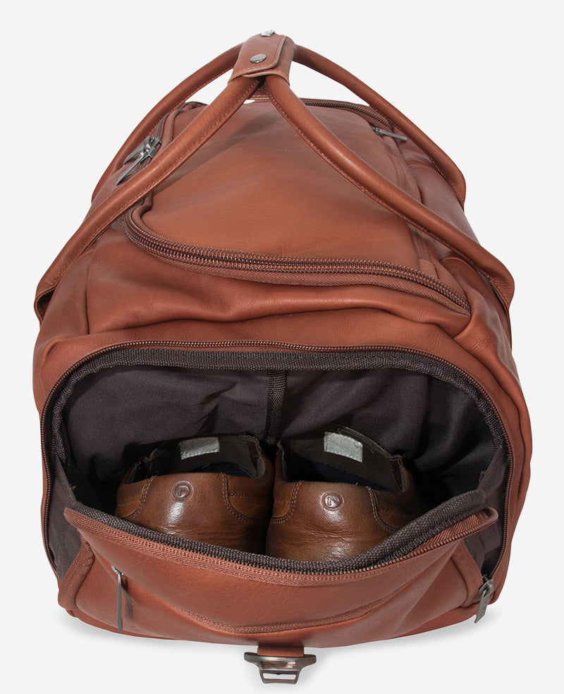 Kenneth Cole Reaction Luggage Colombian Leather borsone cognac pelle