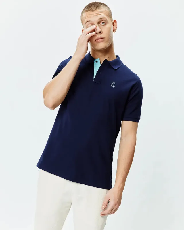 Psycho Bunny Blythe Pique Polo polo blu XXS-XXL in cotone Pima