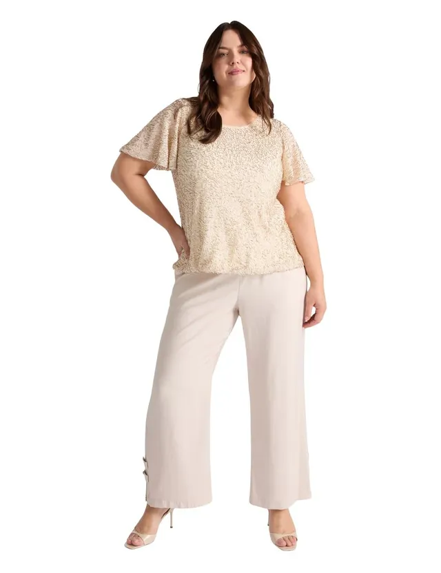 Fiorella Rubino Top e t-shirt t-shirt in jersey ricamato XL Plus