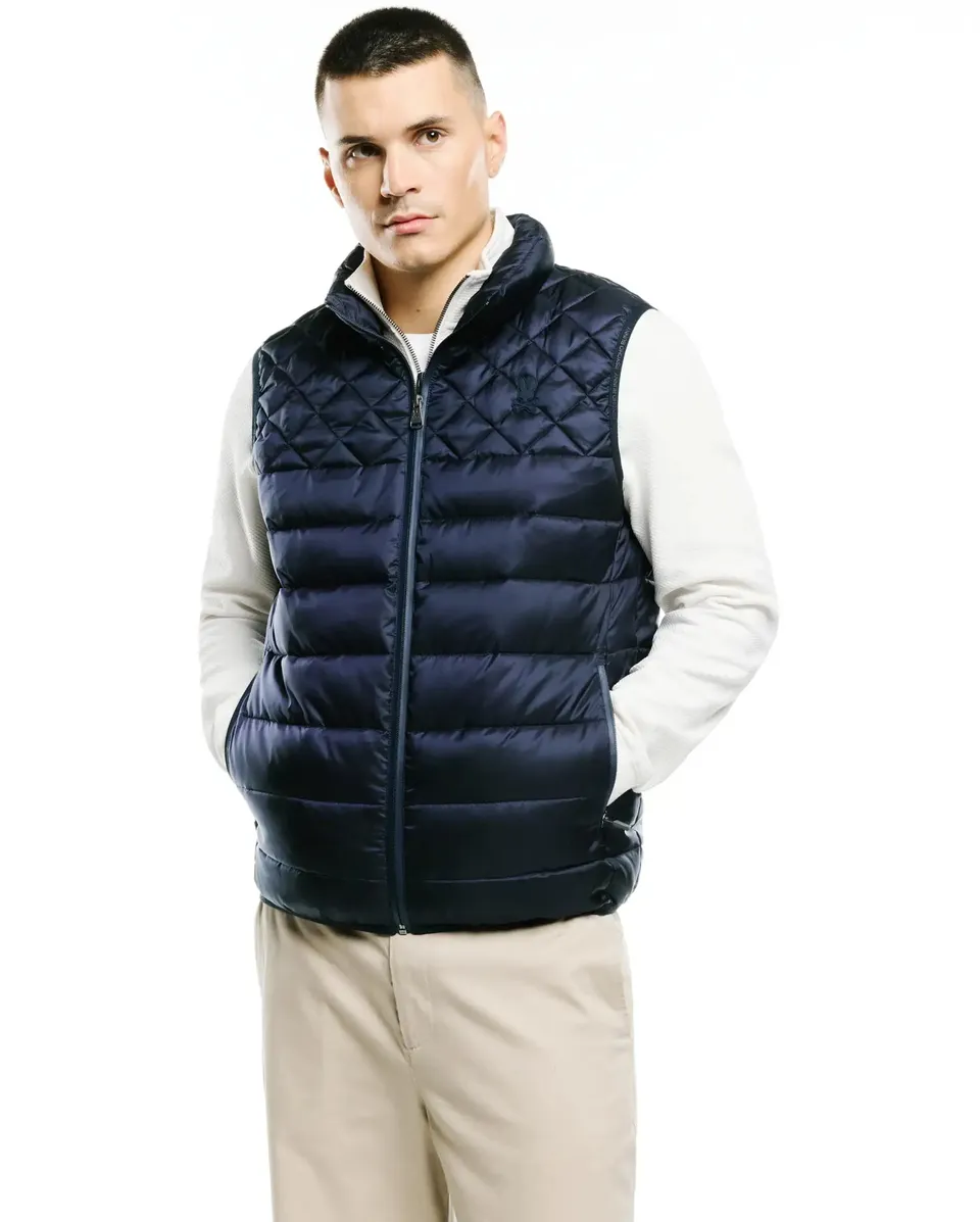 Psycho Bunny Jackets MENS EMERIK QUILTED PUFFER VEST MO1100063 gilet blu imbottito